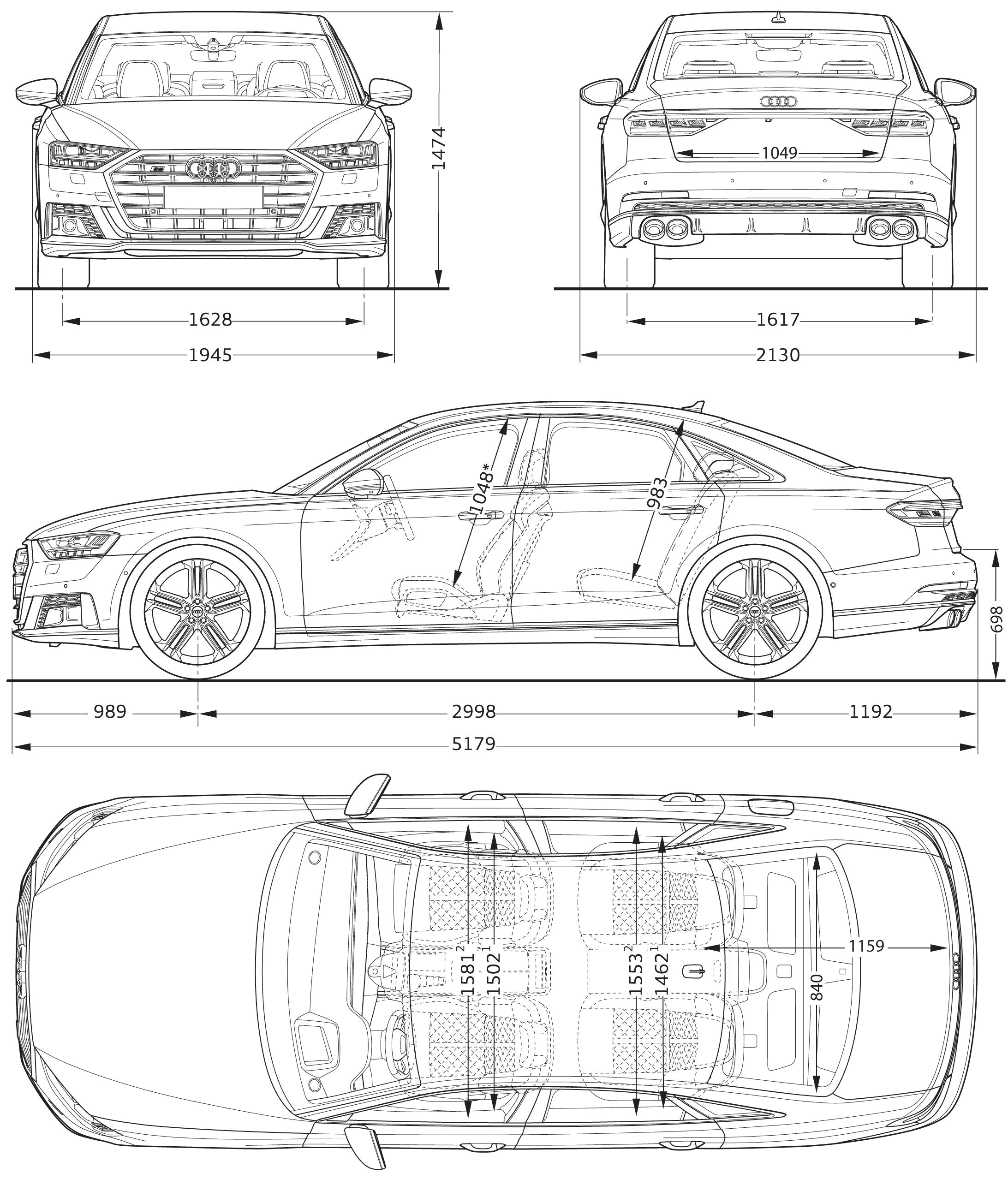 Audi S8 blueprint