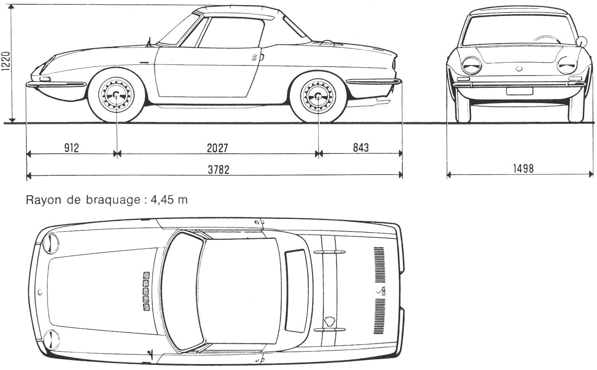 Fiat 850 Spider blueprint