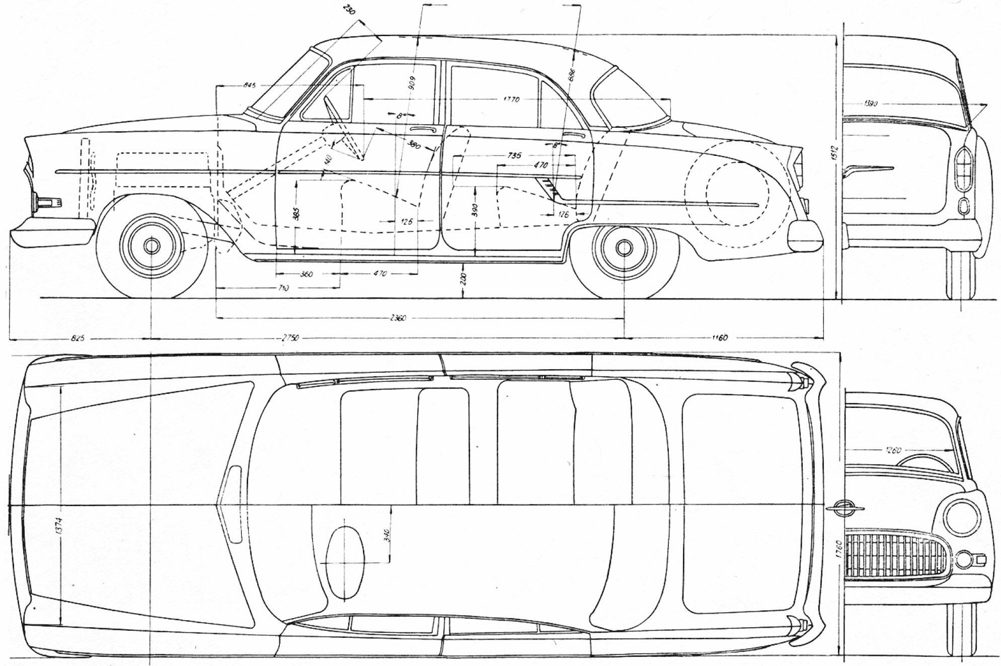 Opel Rekord blueprint
