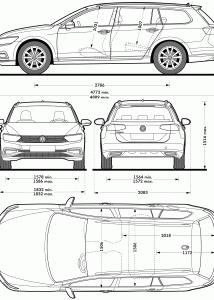 Volkswagen Passat GTE Variant blueprint