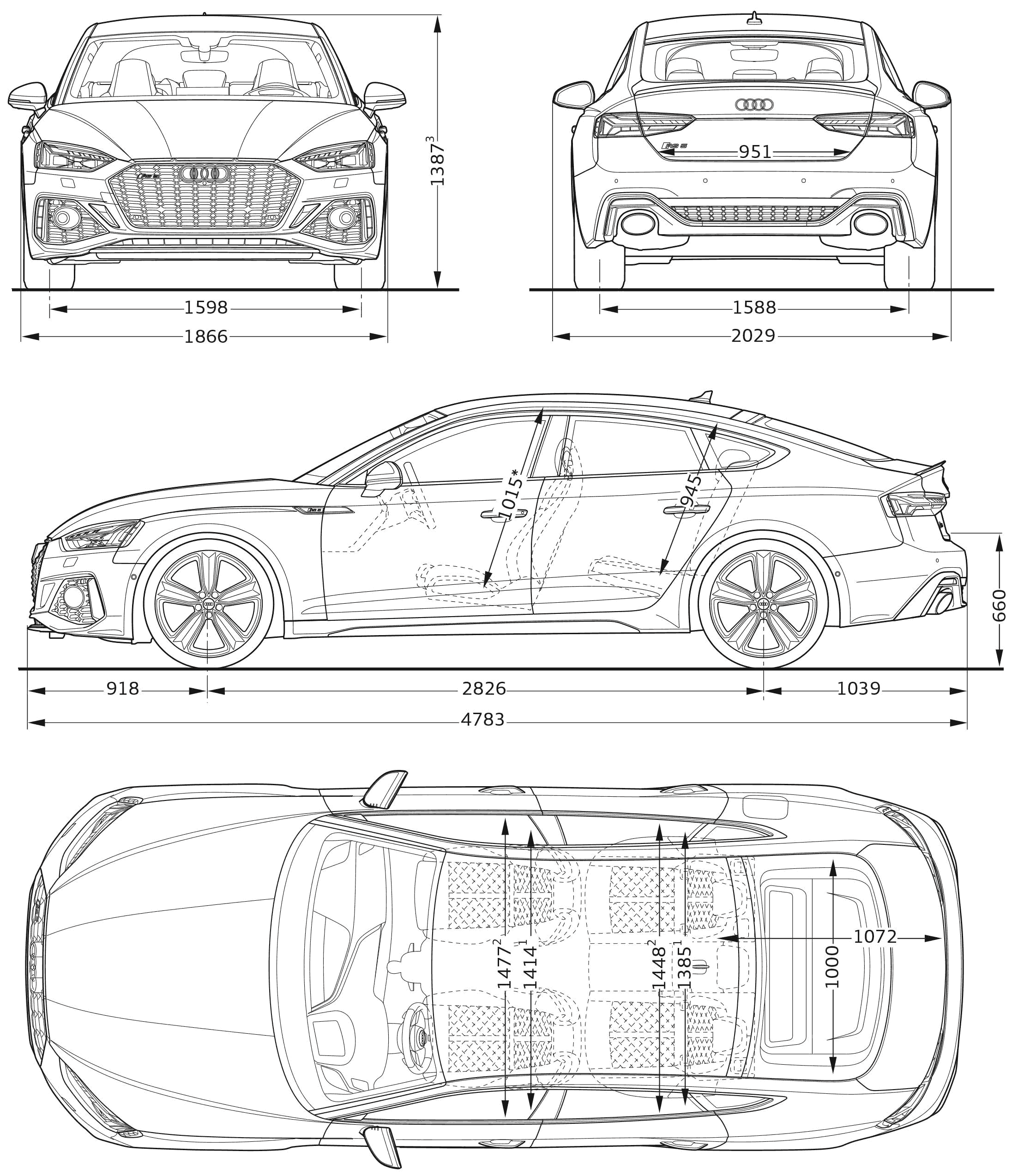 Audi RS 5 blueprint