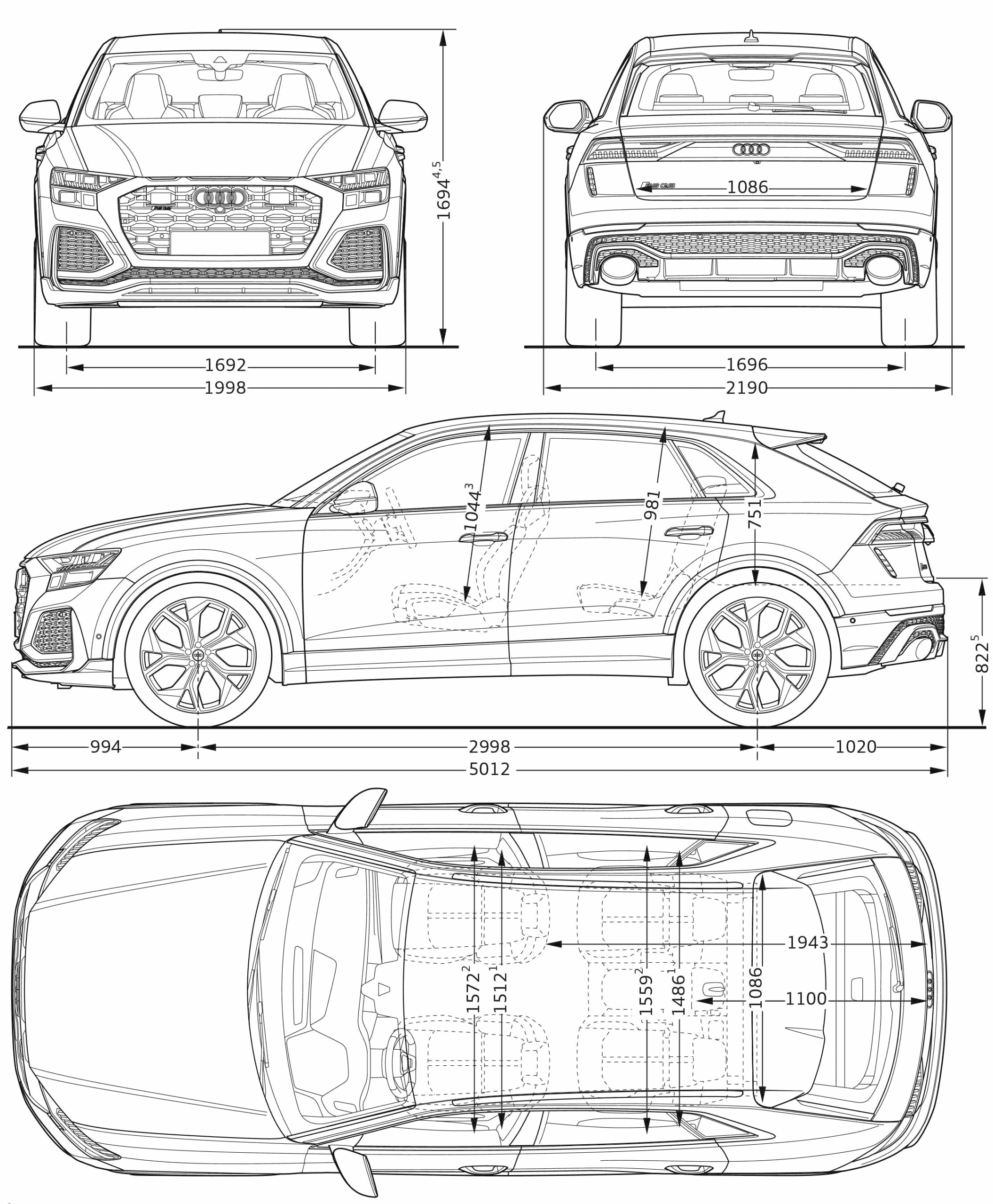 Audi RS Q8 blueprint