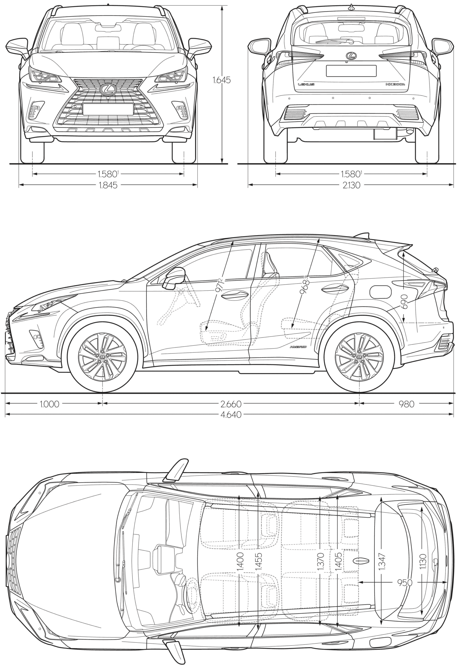 Lexus NX blueprint