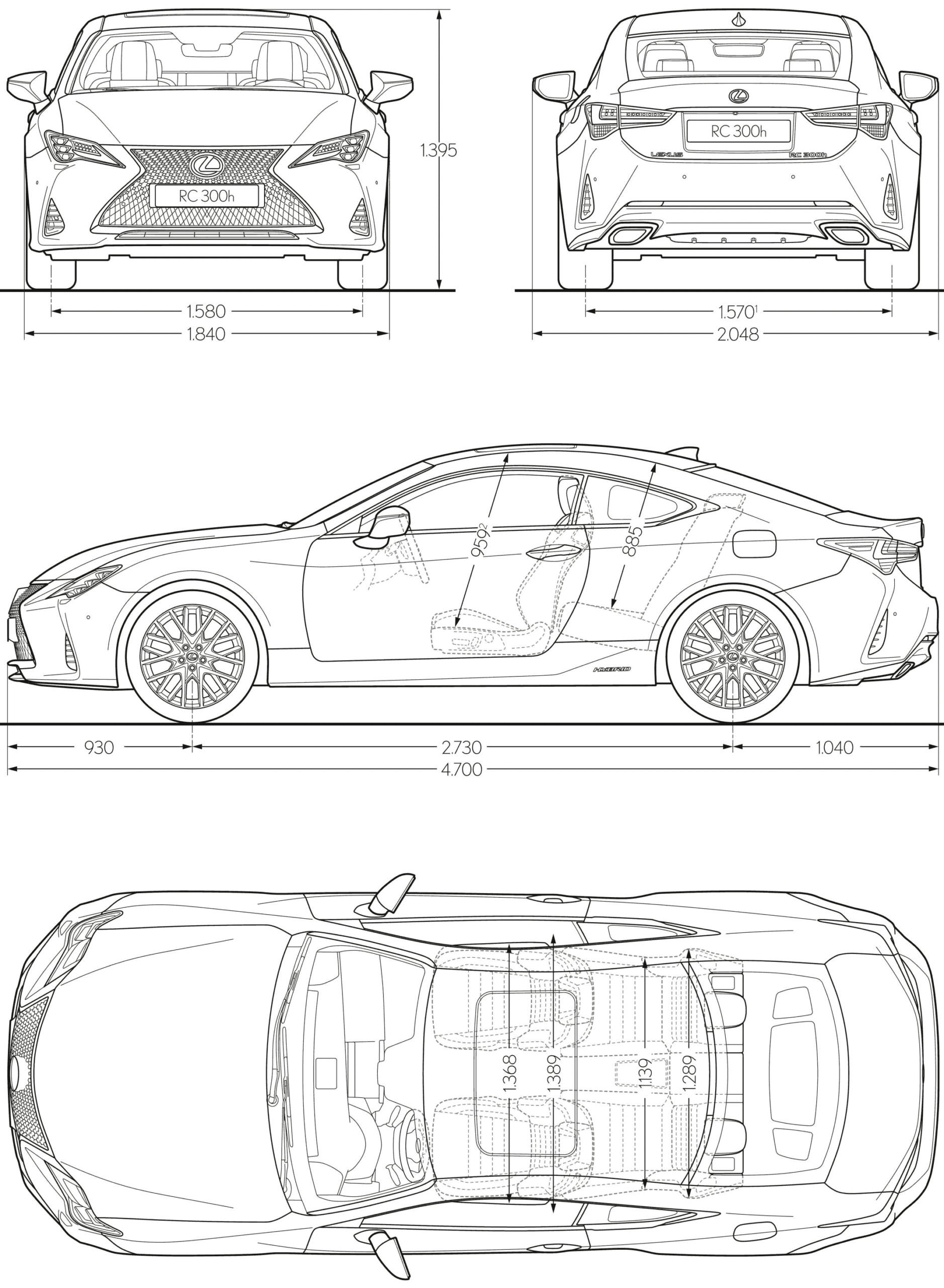 Lexus RC 300h blueprint