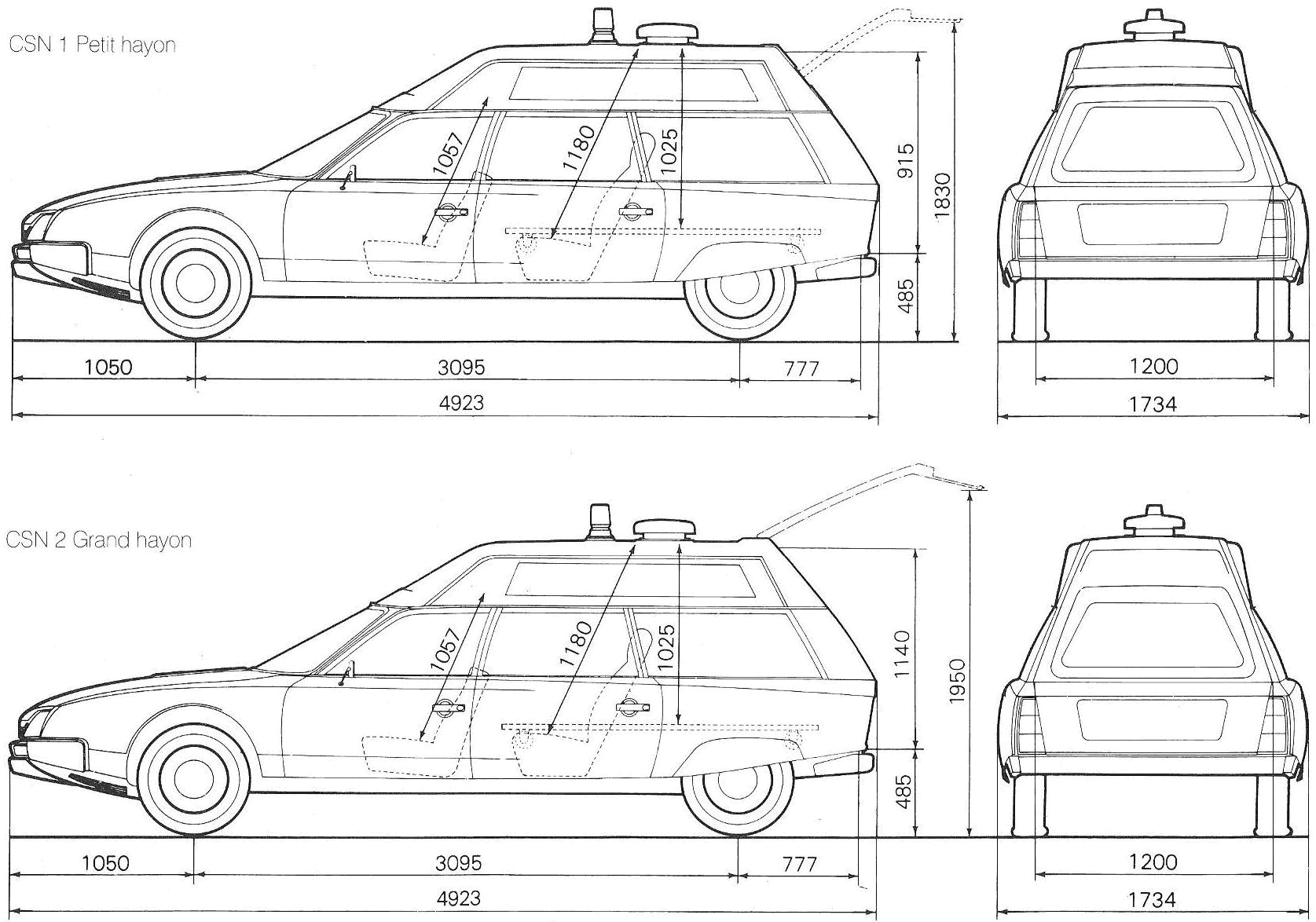 Citroen CX Ambulance blueprint