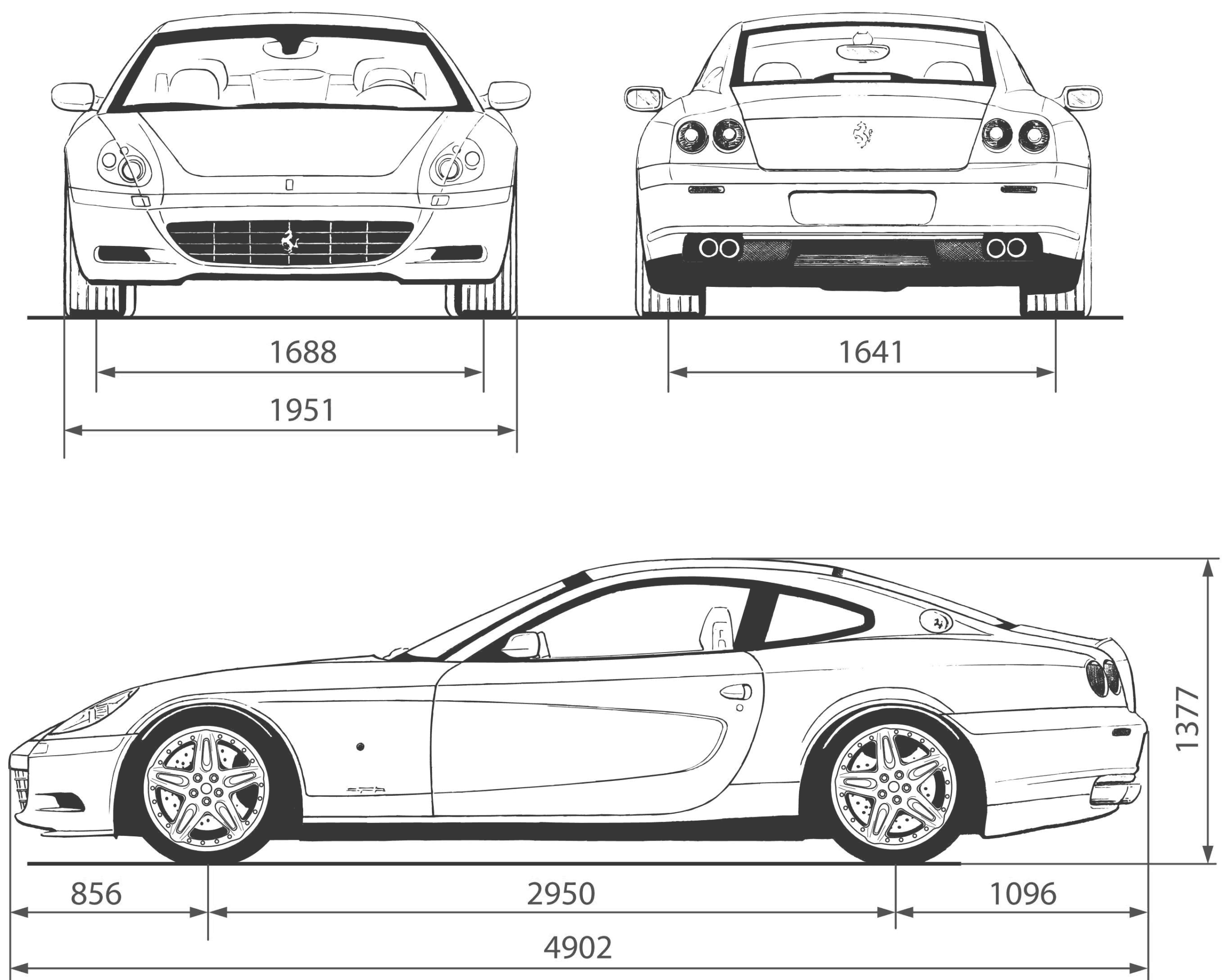 Ferrari 612 Scaglietti blueprint