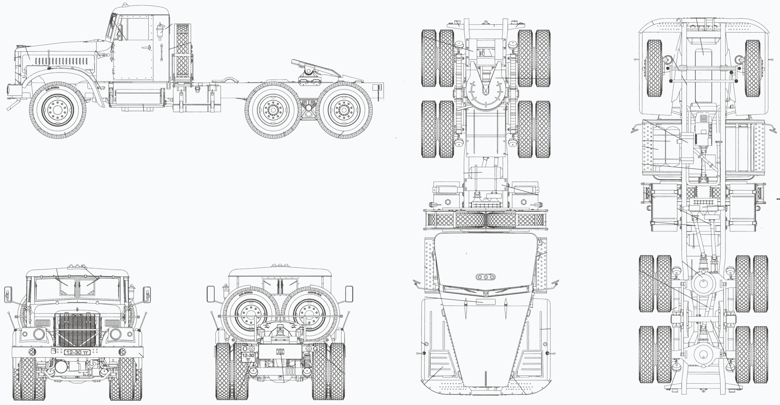 KrAZ-258 blueprint