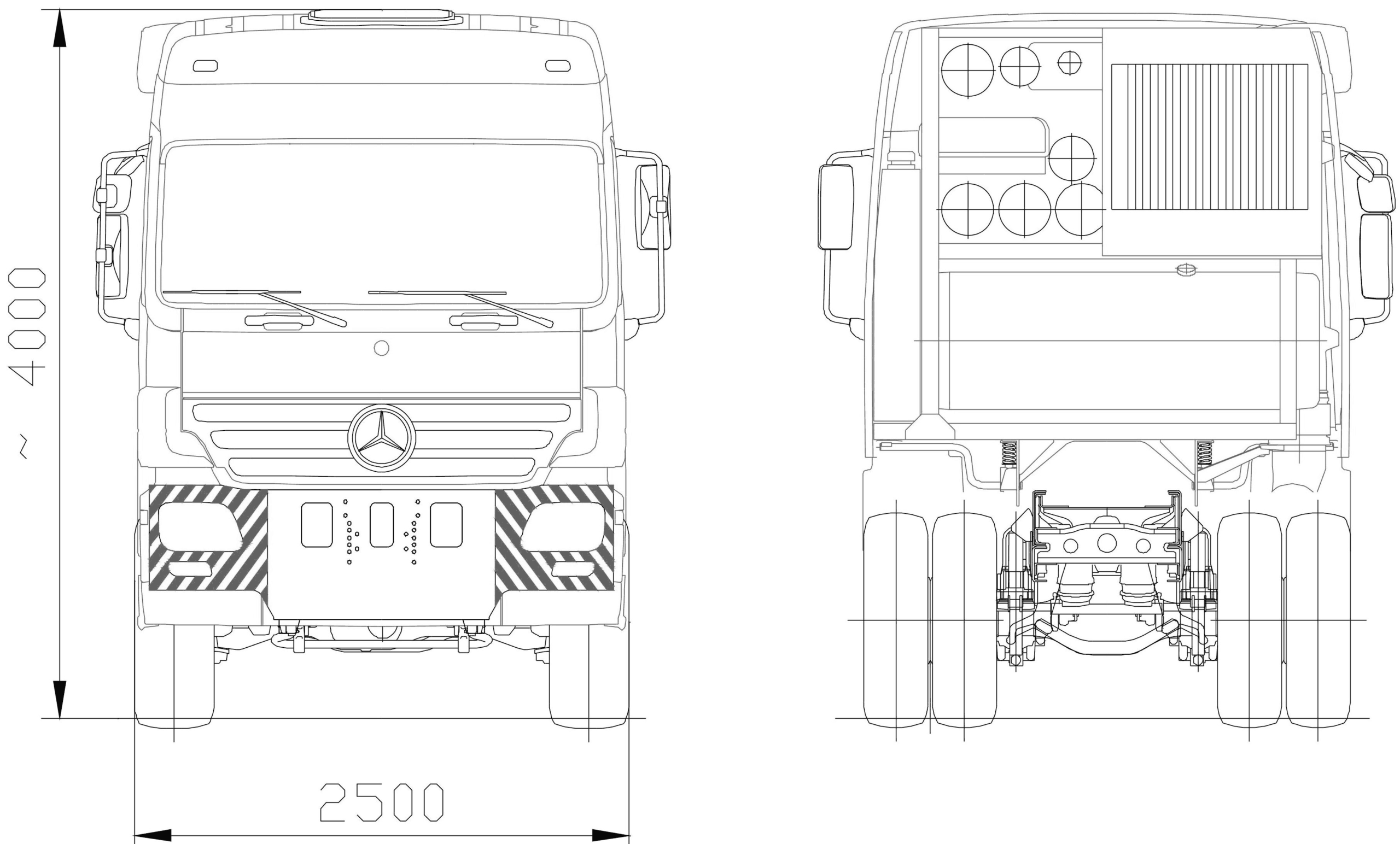 Mercedes-Benz Actros 4160 blueprint