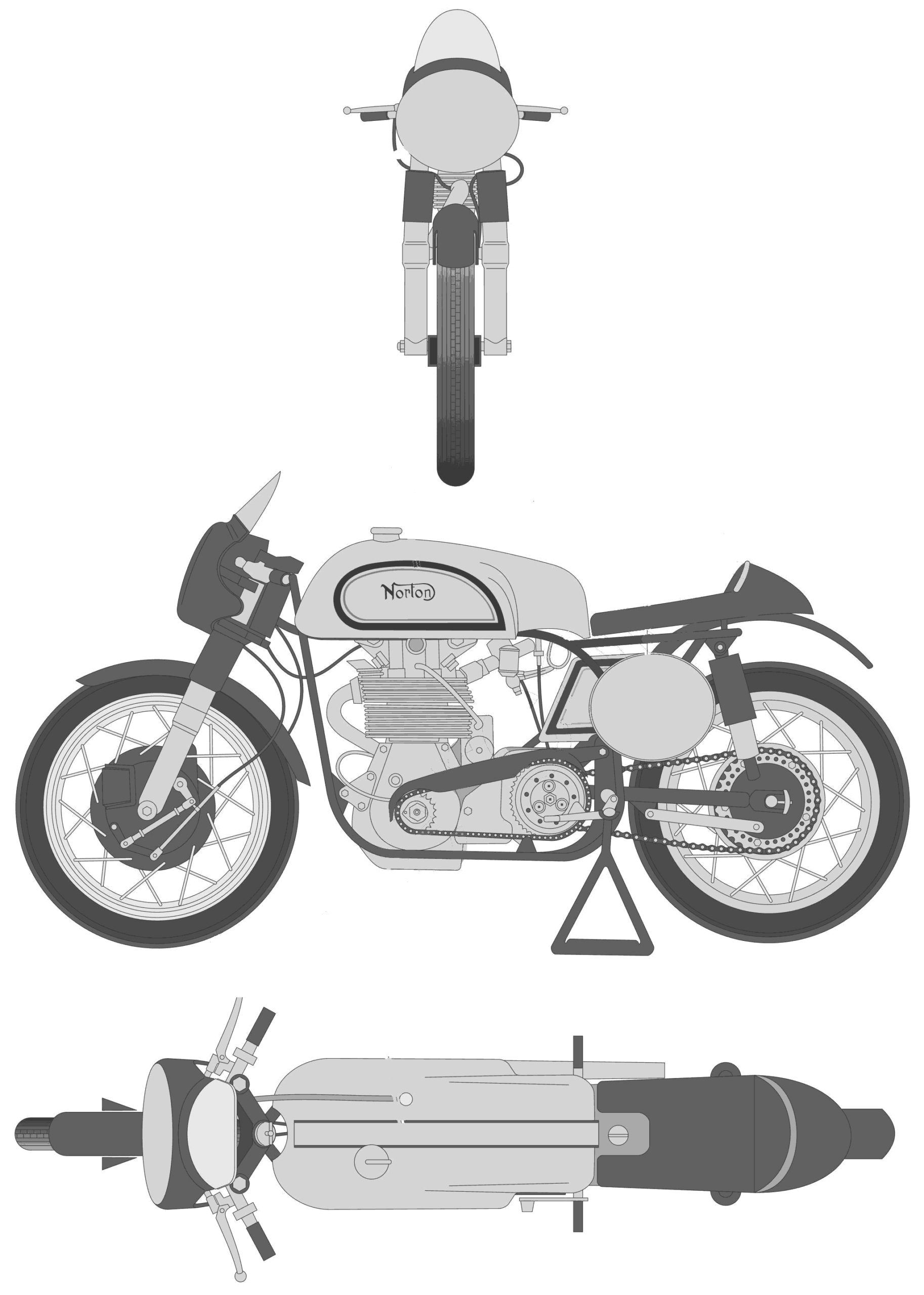 Norton Manx 500CC blueprint