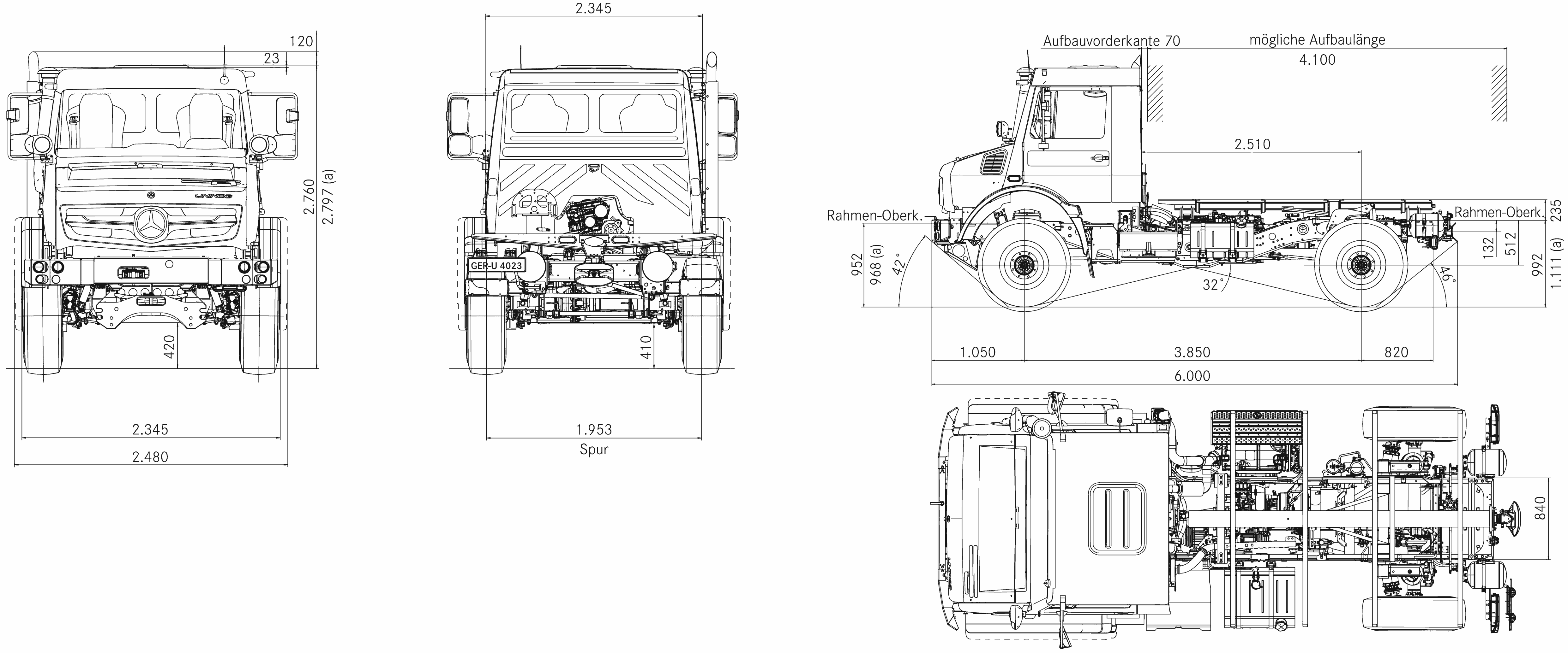Mercedes-Benz Unimog U 4023 blueprint