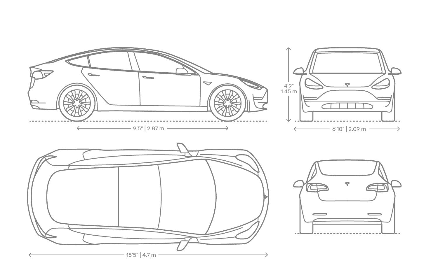 Tesla Model 3 blueprint