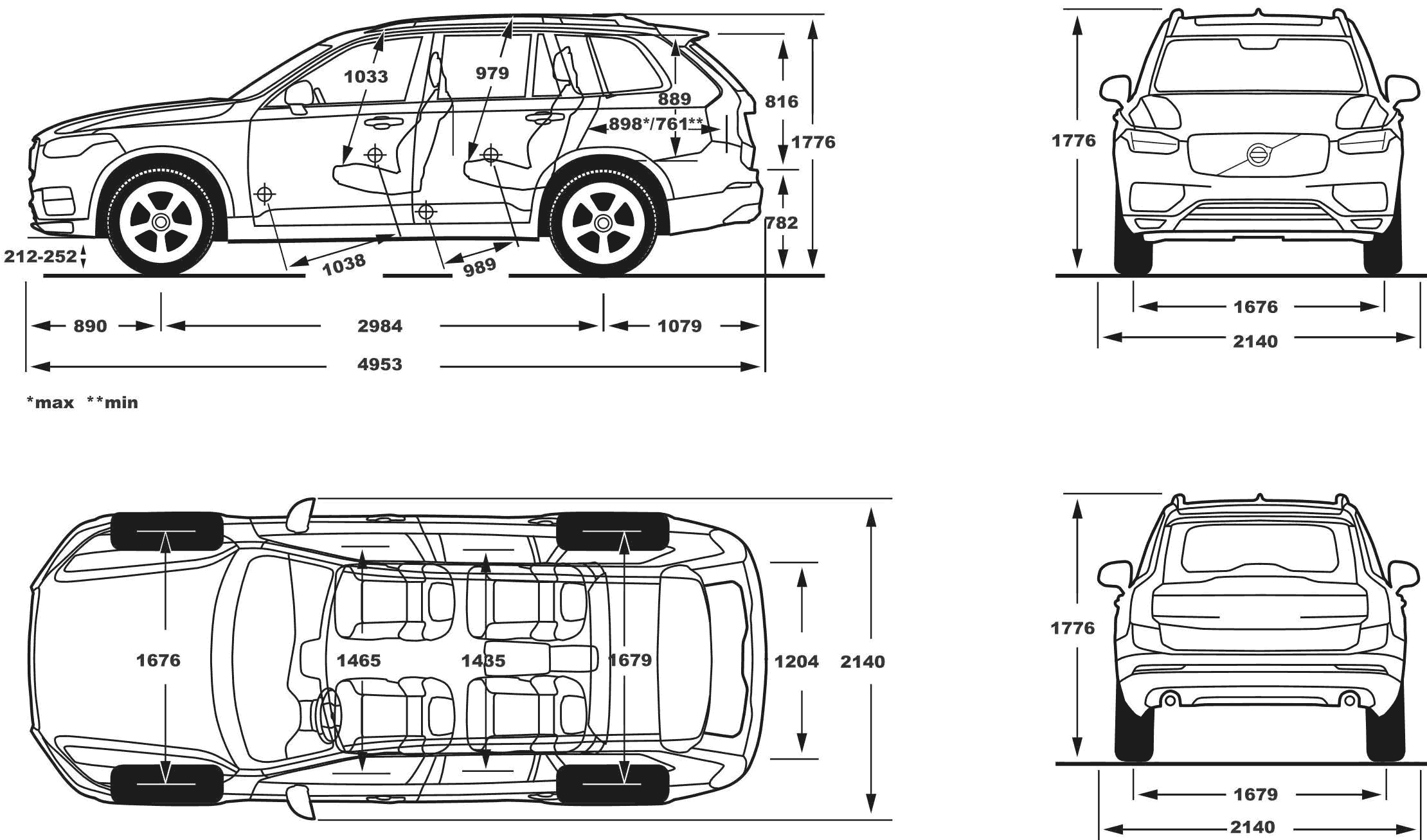 Volvo XC90 blueprint