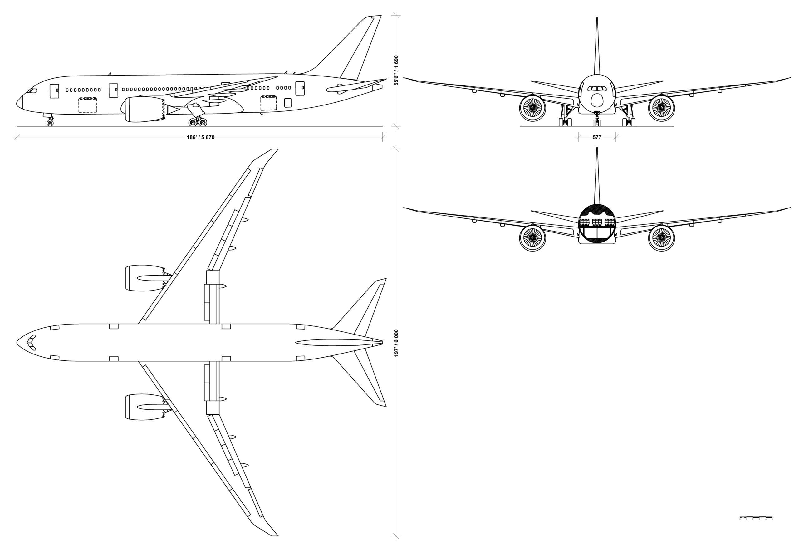 Boeing 787-800 blueprint