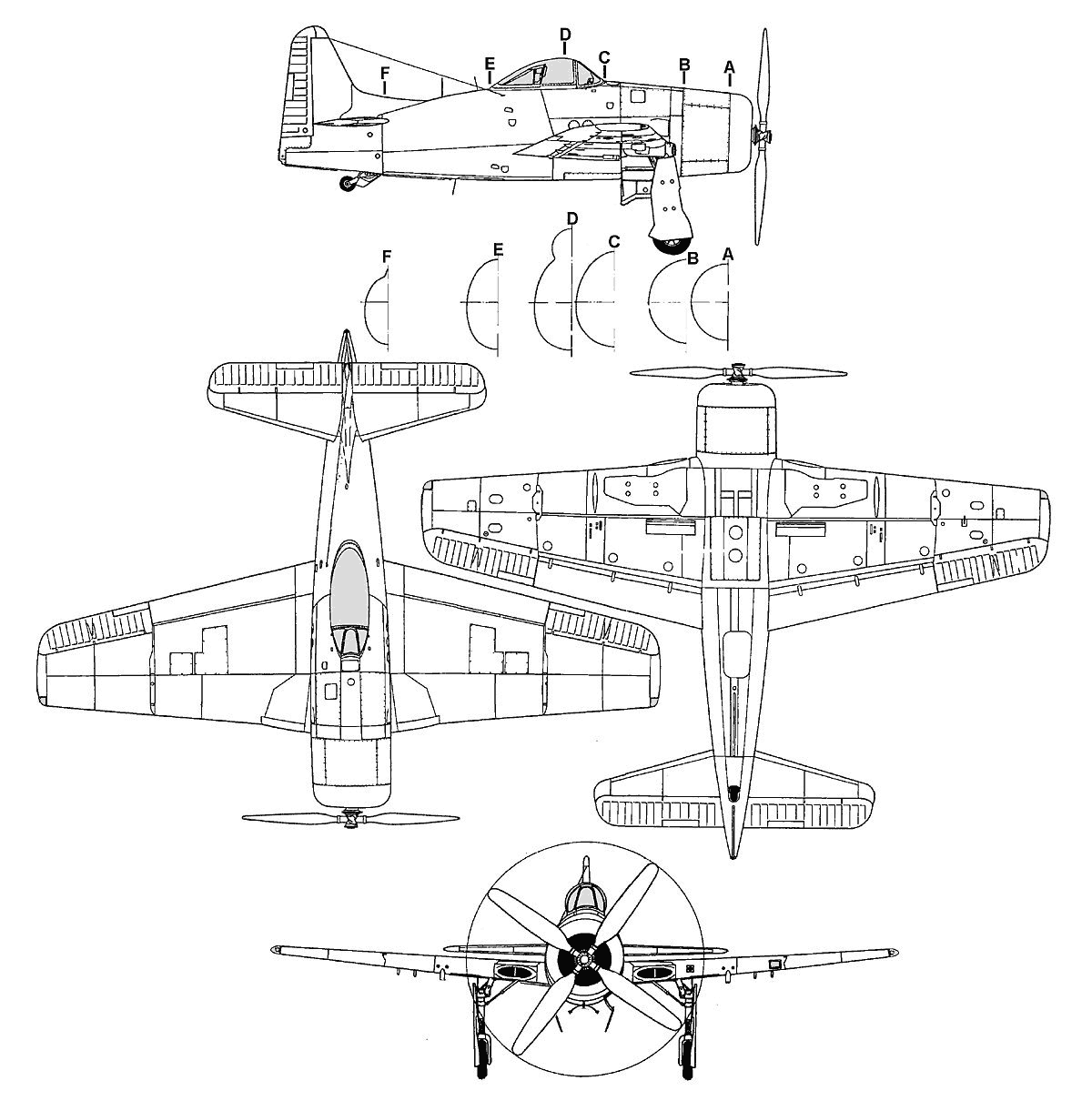 Grumman F8F Bearcat blueprint