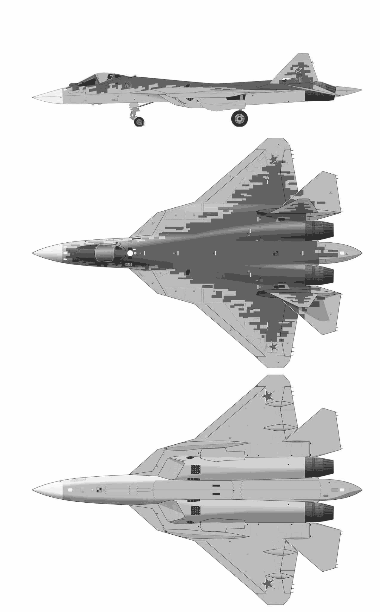 Sukhoi Su-57 blueprint