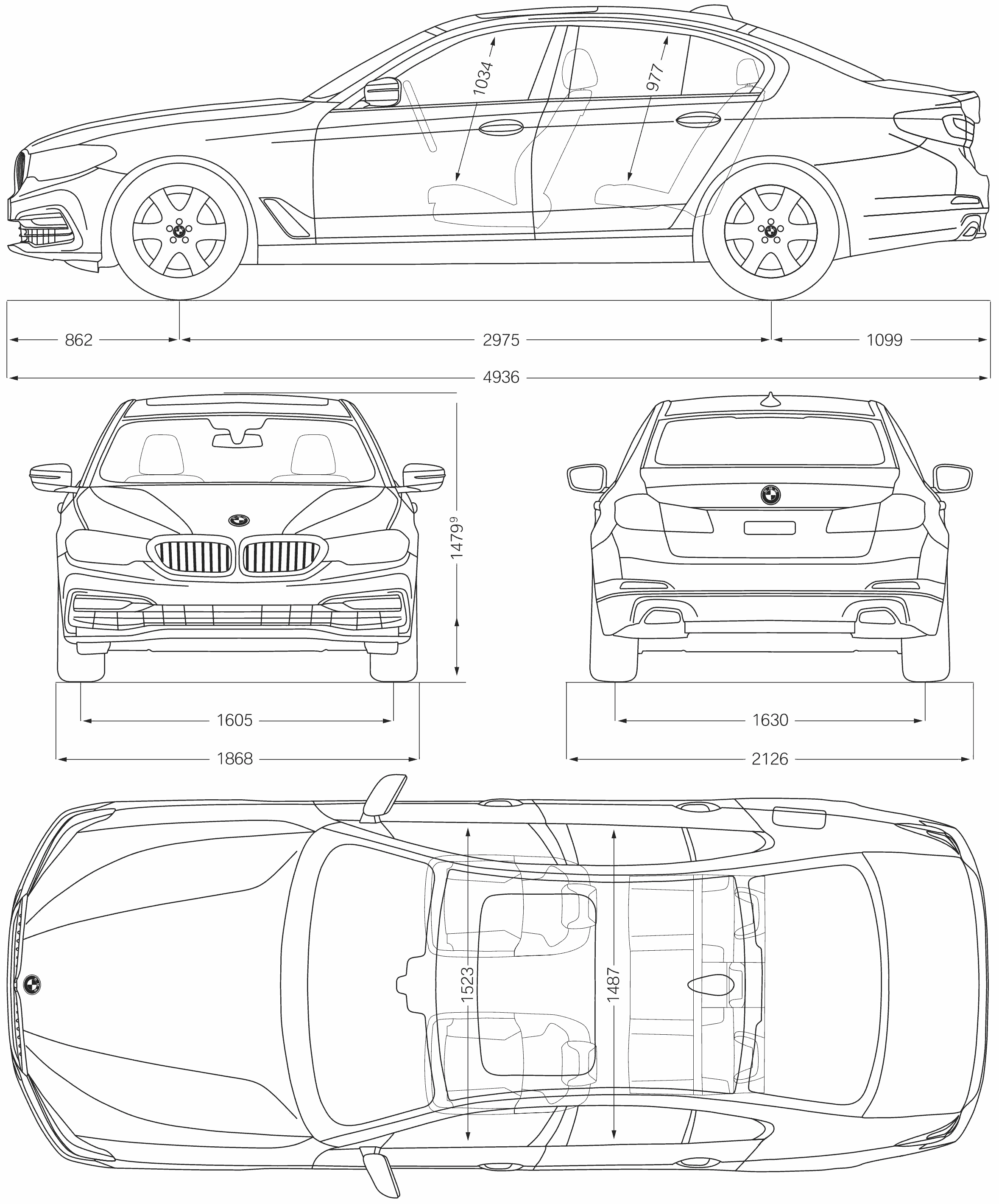 BMW 5 Series Limousine blueprint