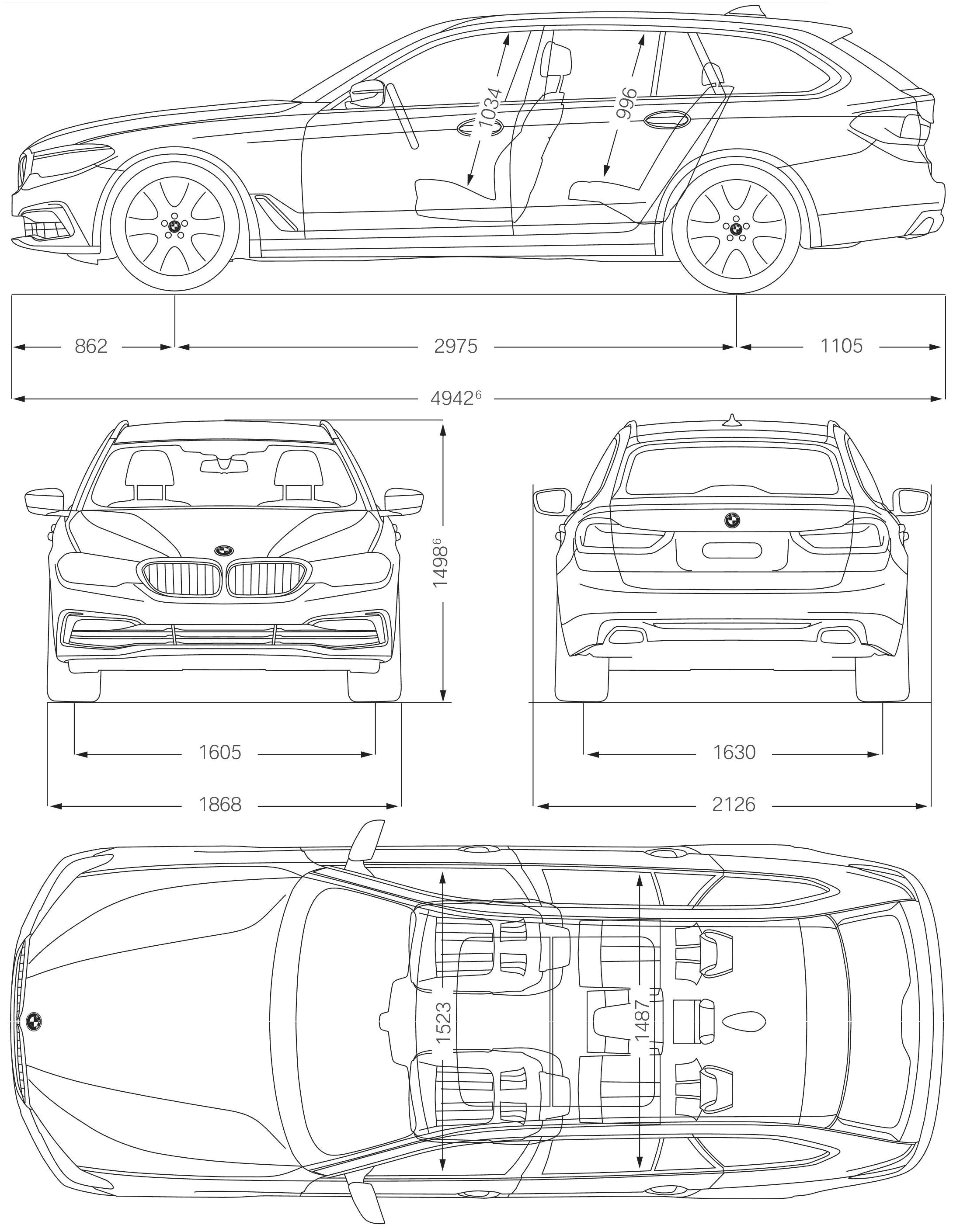 BMW 5 Series Touring blueprint