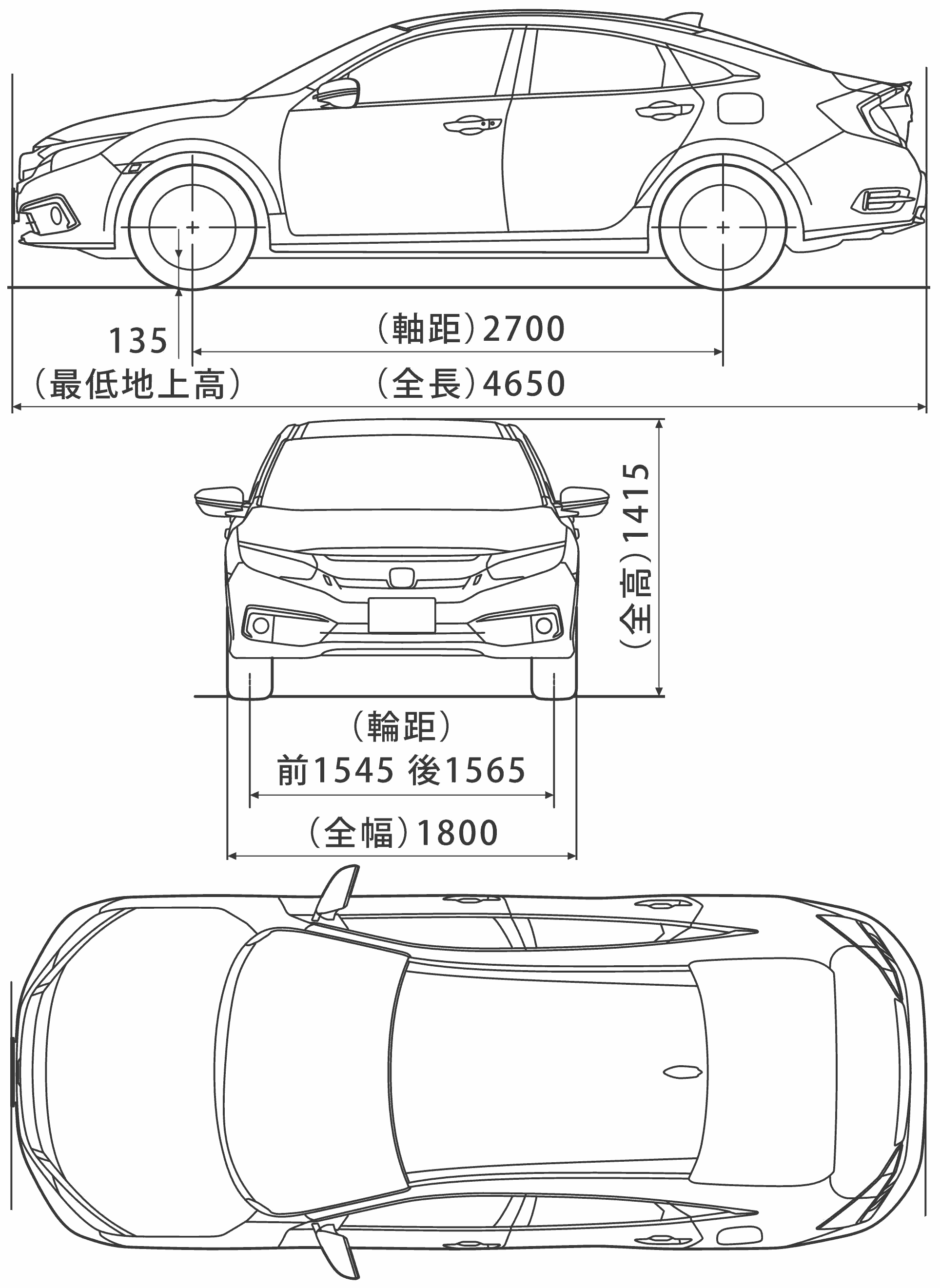 Honda Civic 2020 blueprint