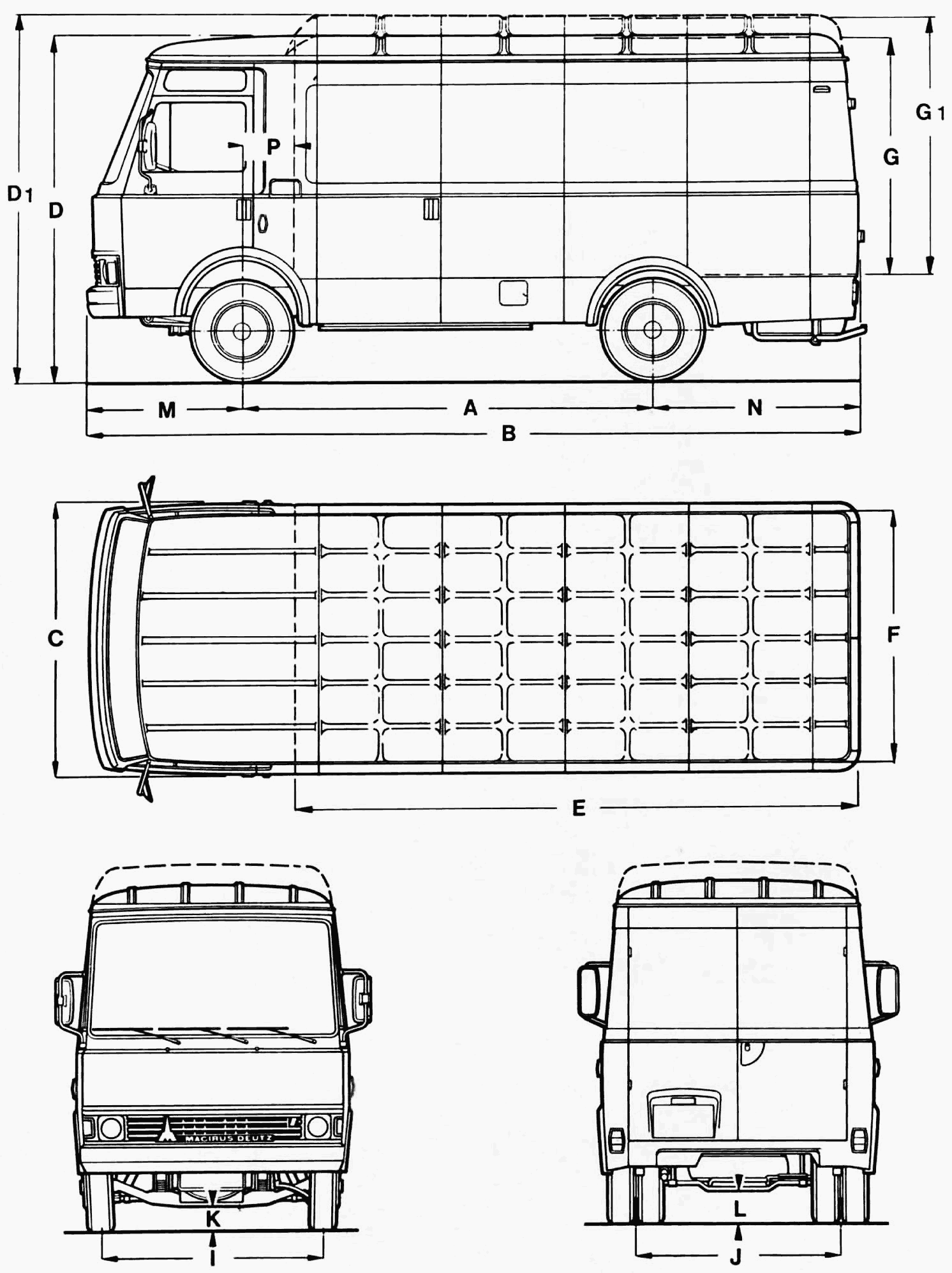Magirus-Deutz 90D Van blueprint