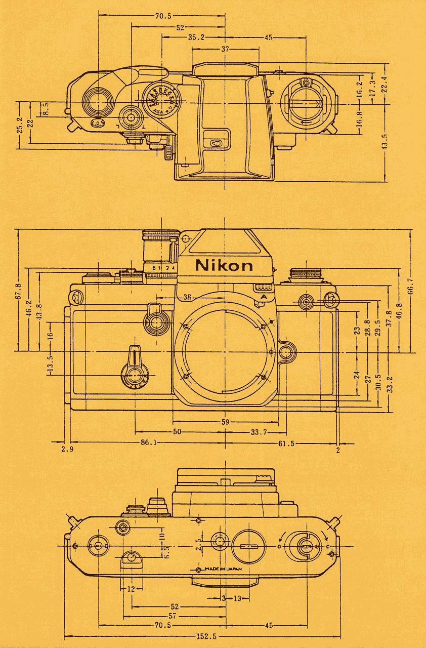 Nikon F2 Camera blueprint