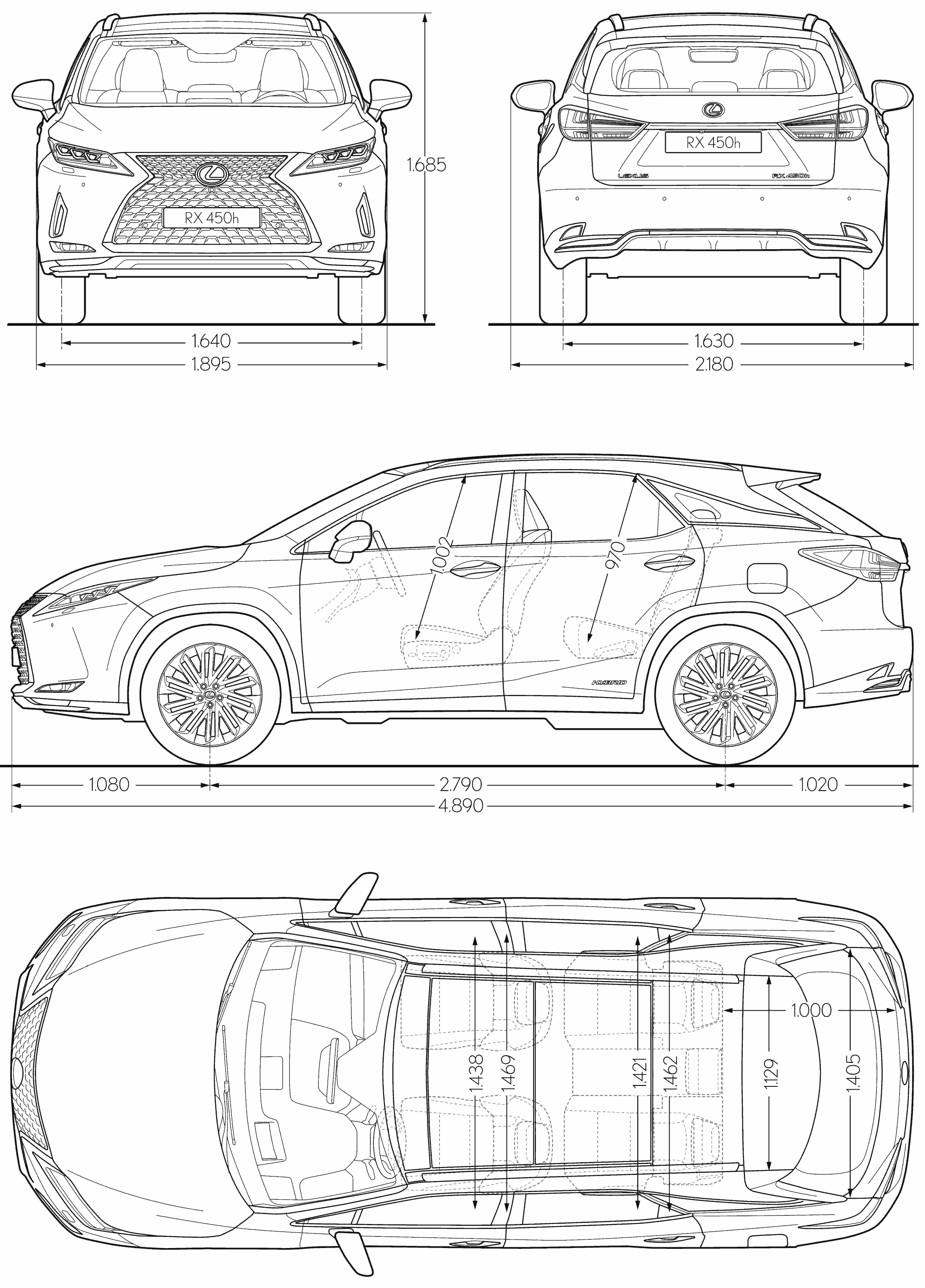 Lexus RX 450h 2020 blueprint