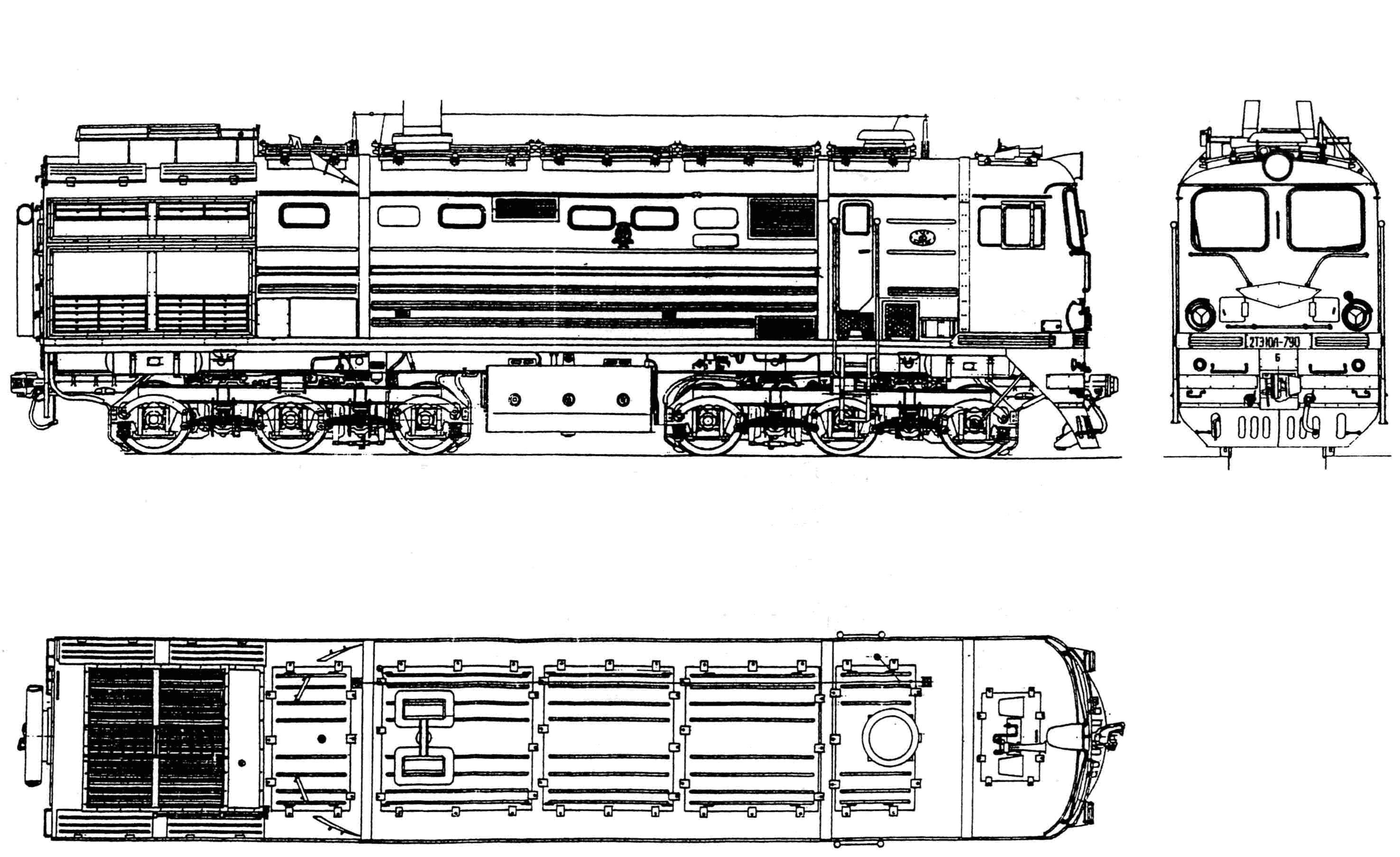 2TE10L locomotive blueprint