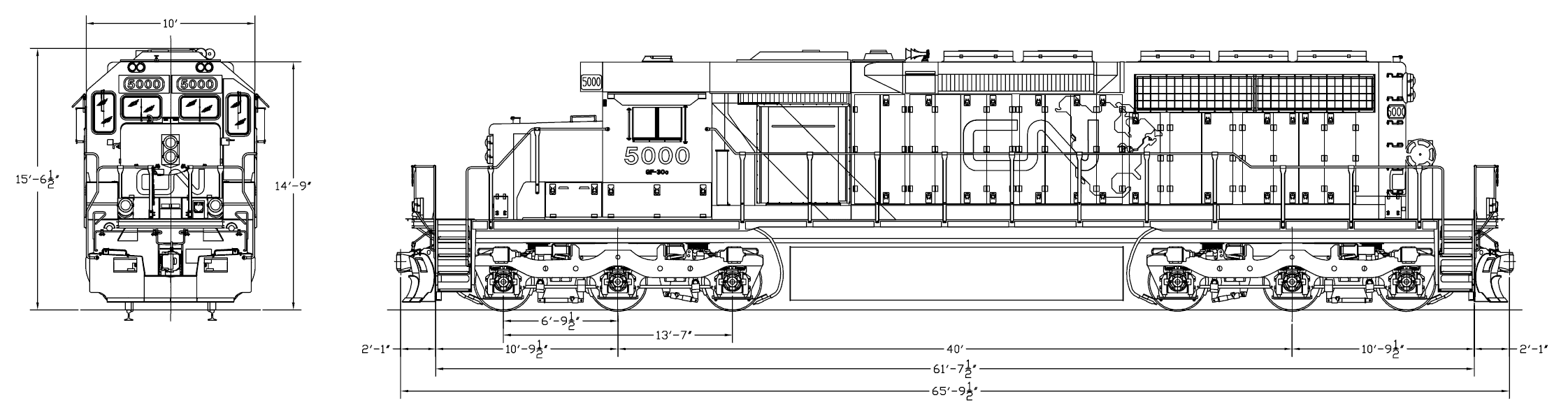 EMD SD40-2 blueprint