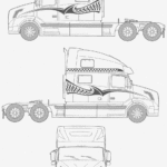 Volvo VN truck blueprint