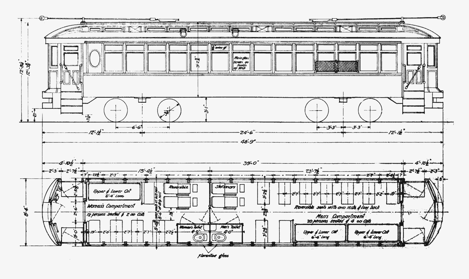 Ambulance Railroad car blueprint