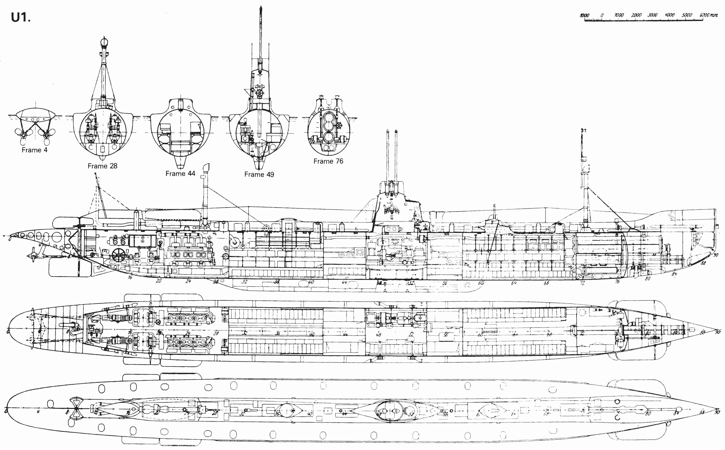 U-1 submarine blueprint