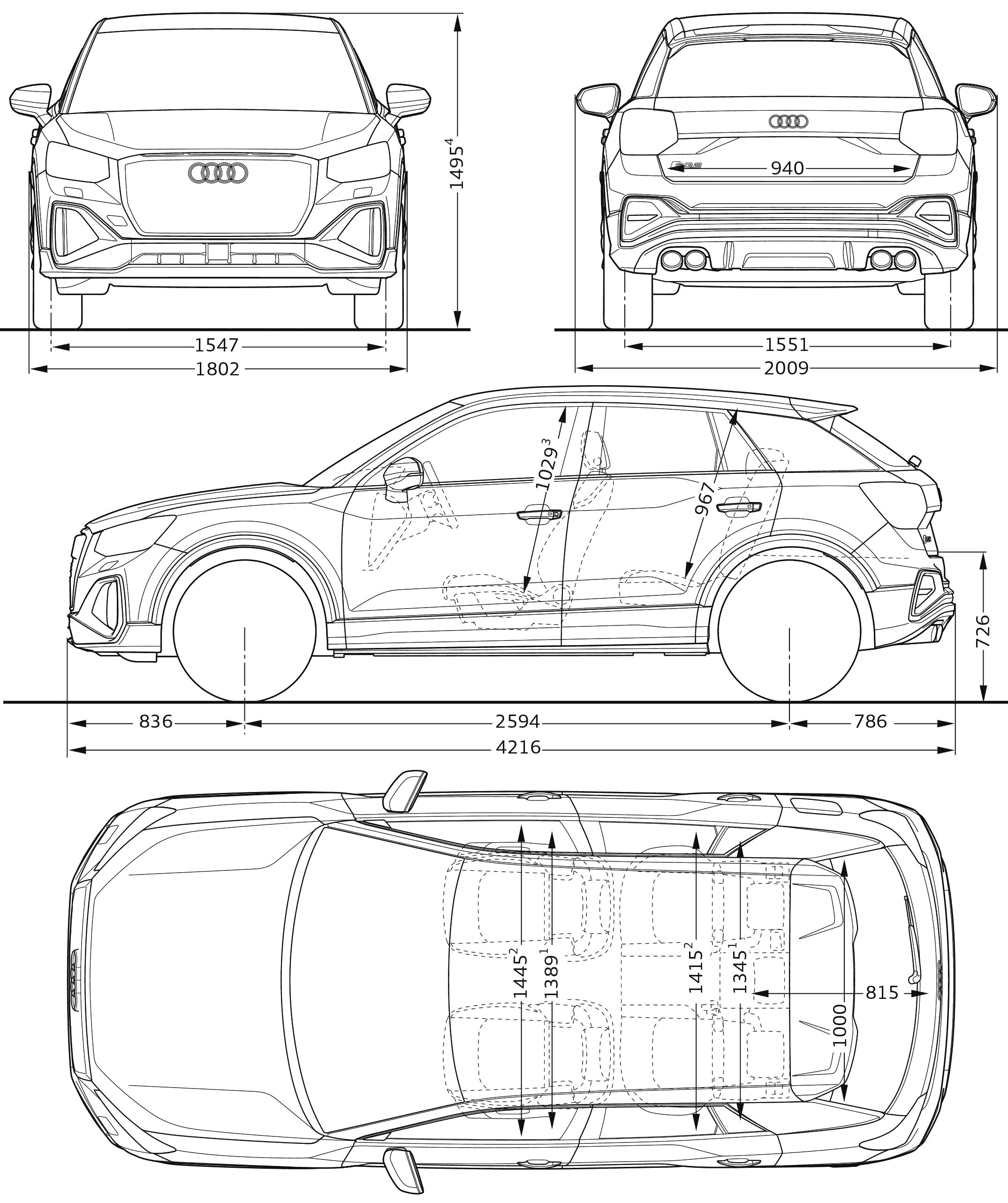Audi SQ2 blueprint