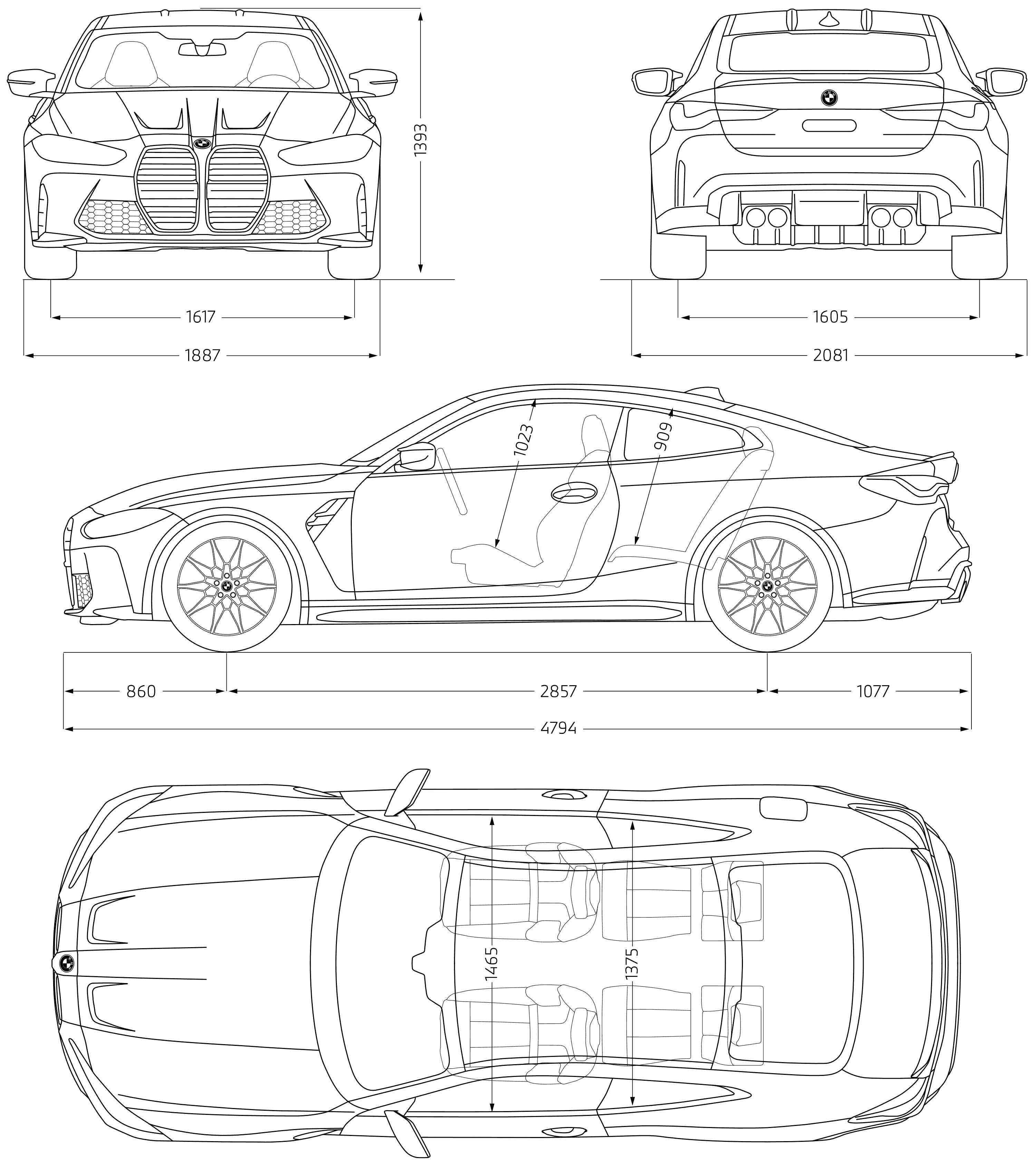 BMW M4 Competition Coupe blueprint