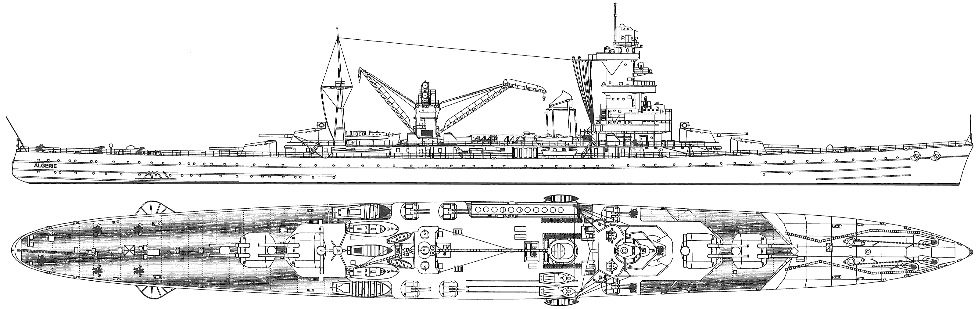 French cruiser Algérie blueprint