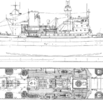 German night fighter direction vessel Togo blueprint