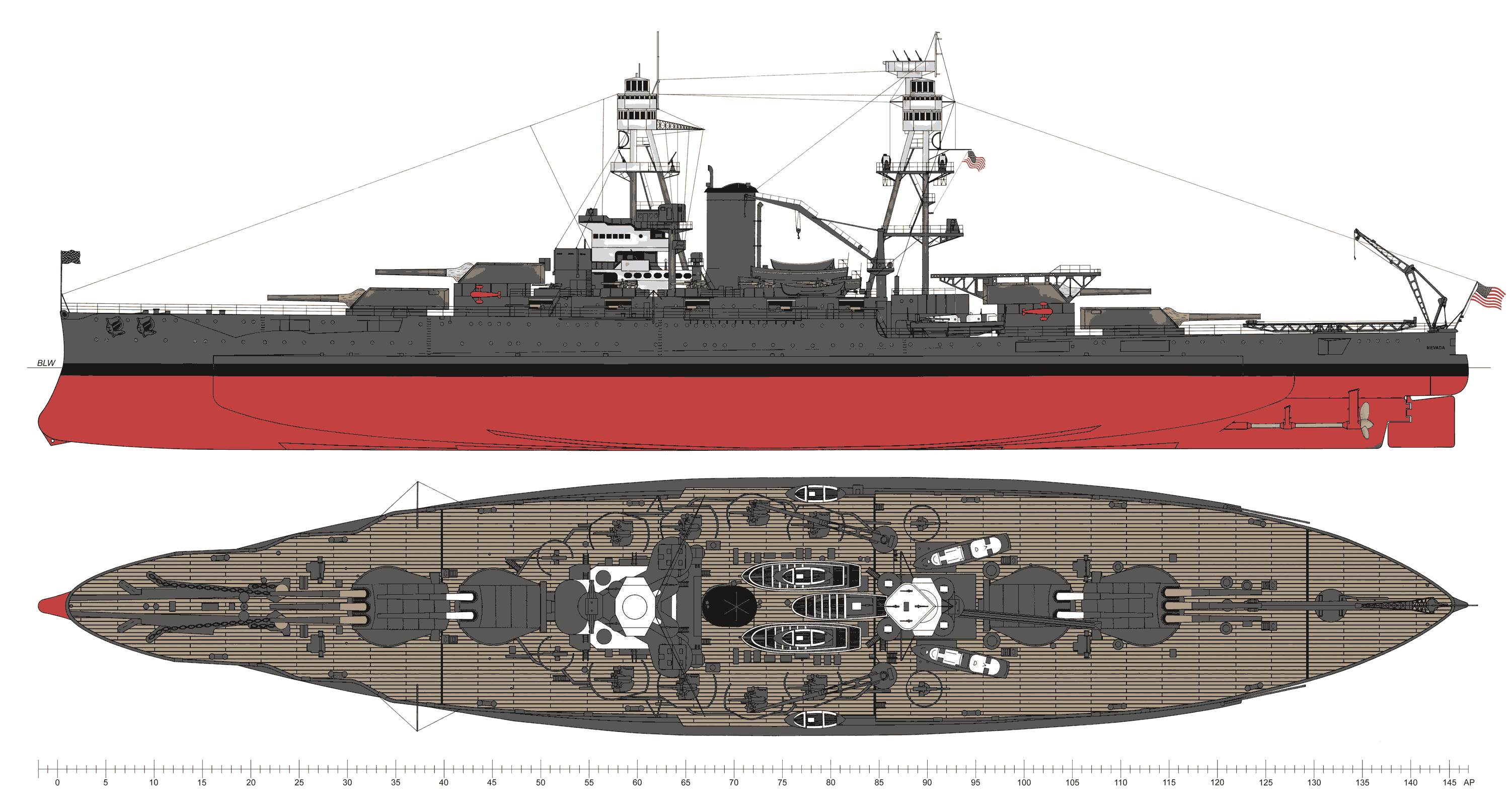 USS Nevada (BB-36) blueprint