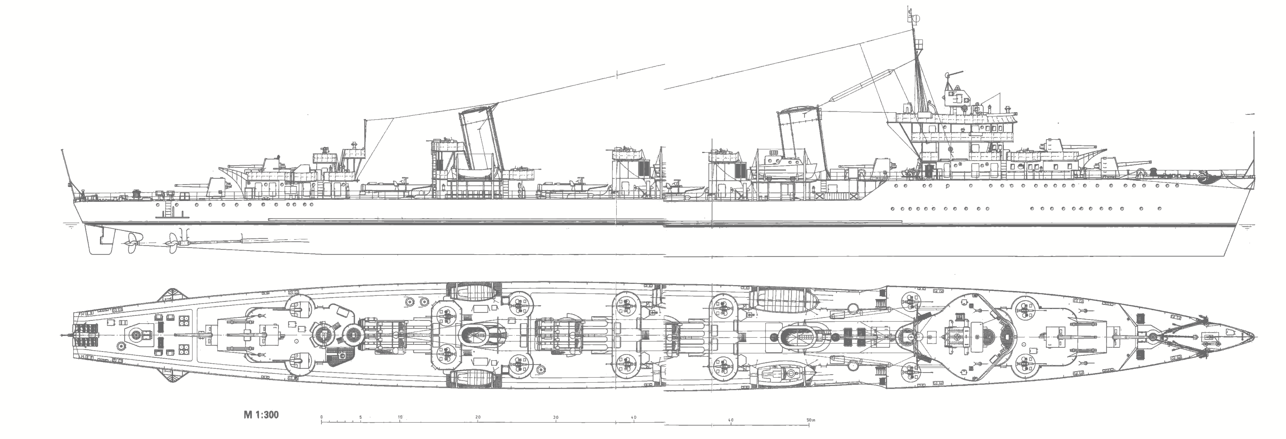 Soviet destroyer Baku blueprint