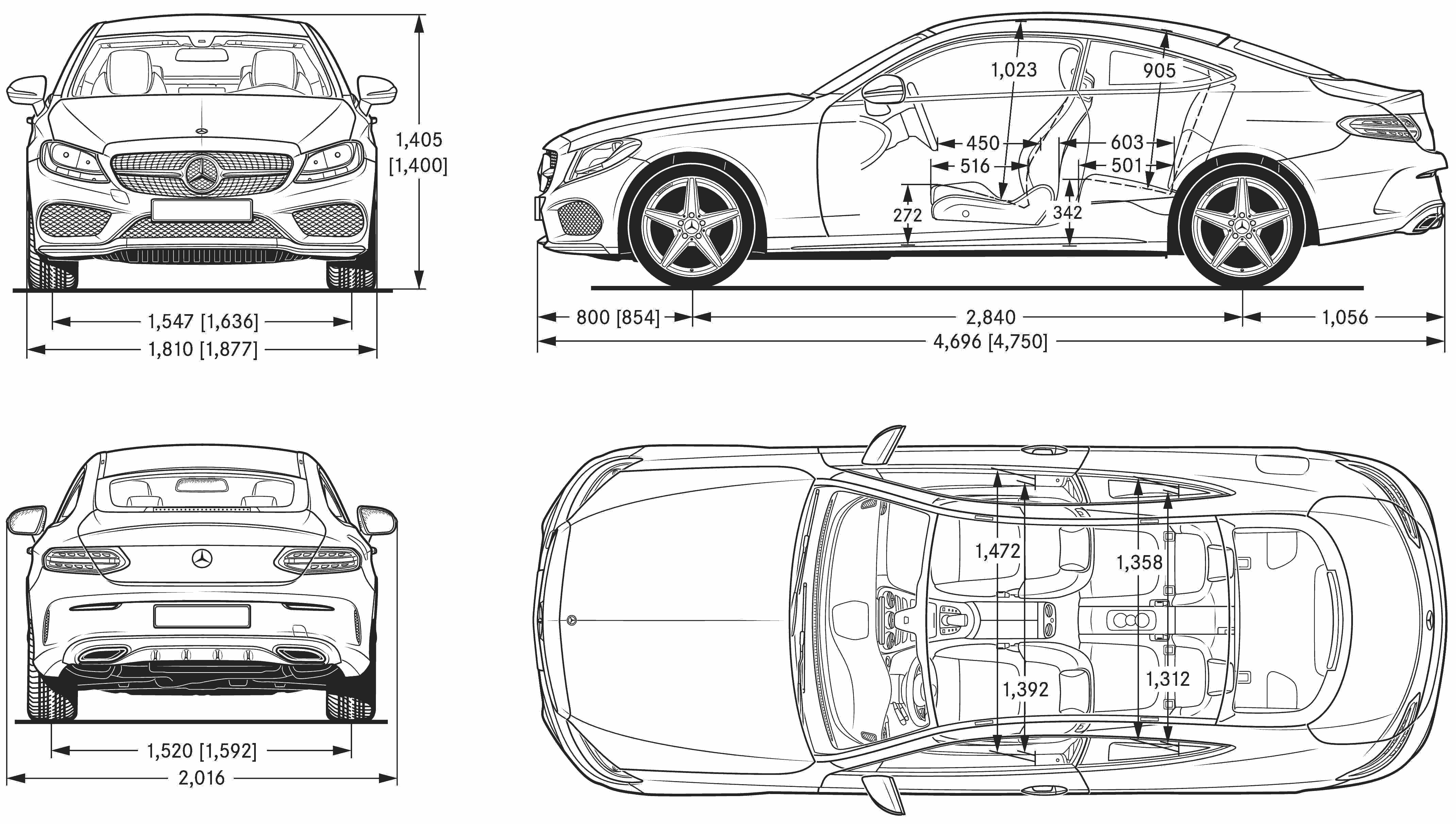 Mercedes-Benz C-class AMG Line Coupe blueprint