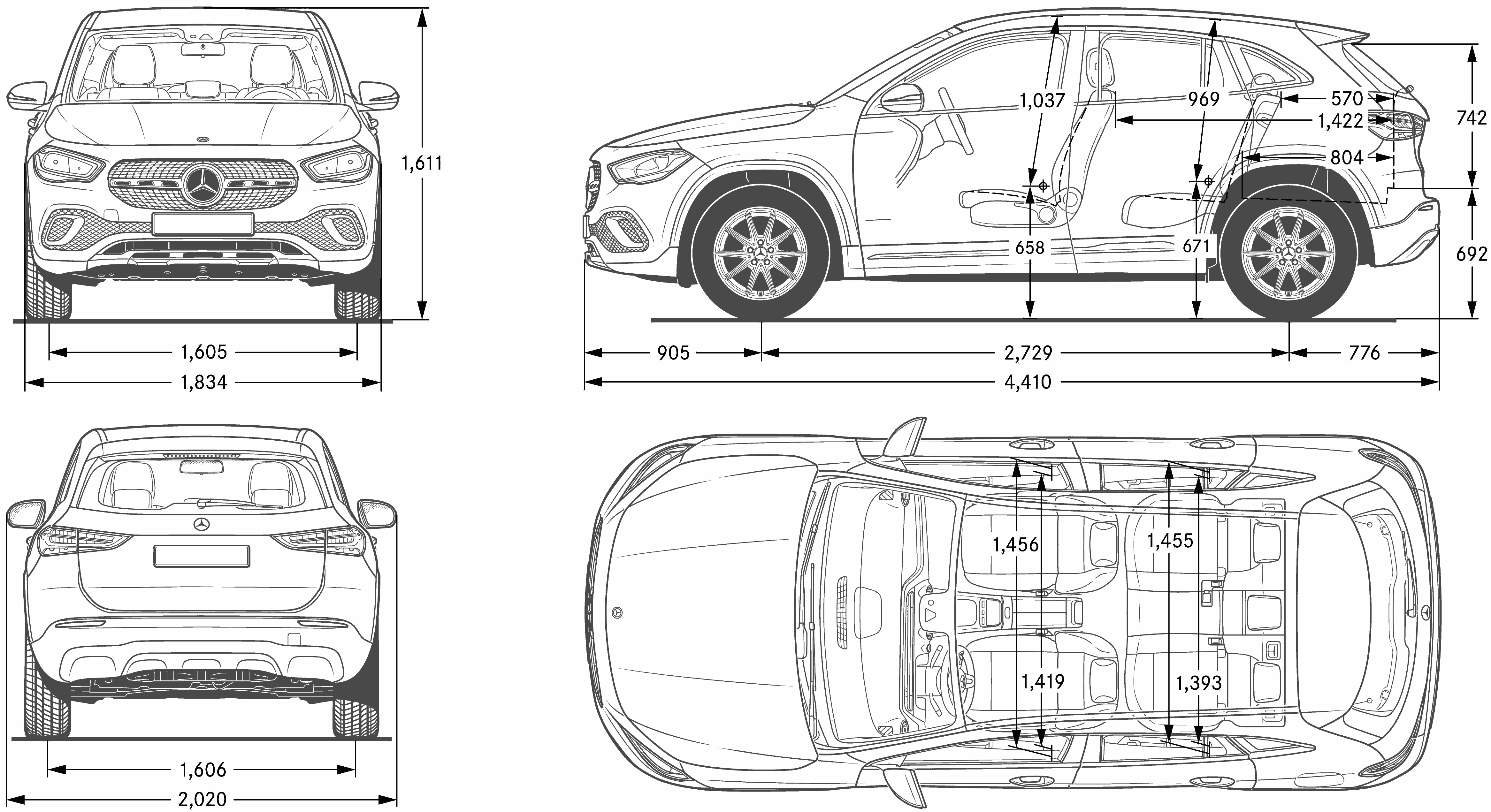 Mercedes-Benz GLA Sport blueprint