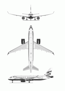 Airbus A220 blueprint