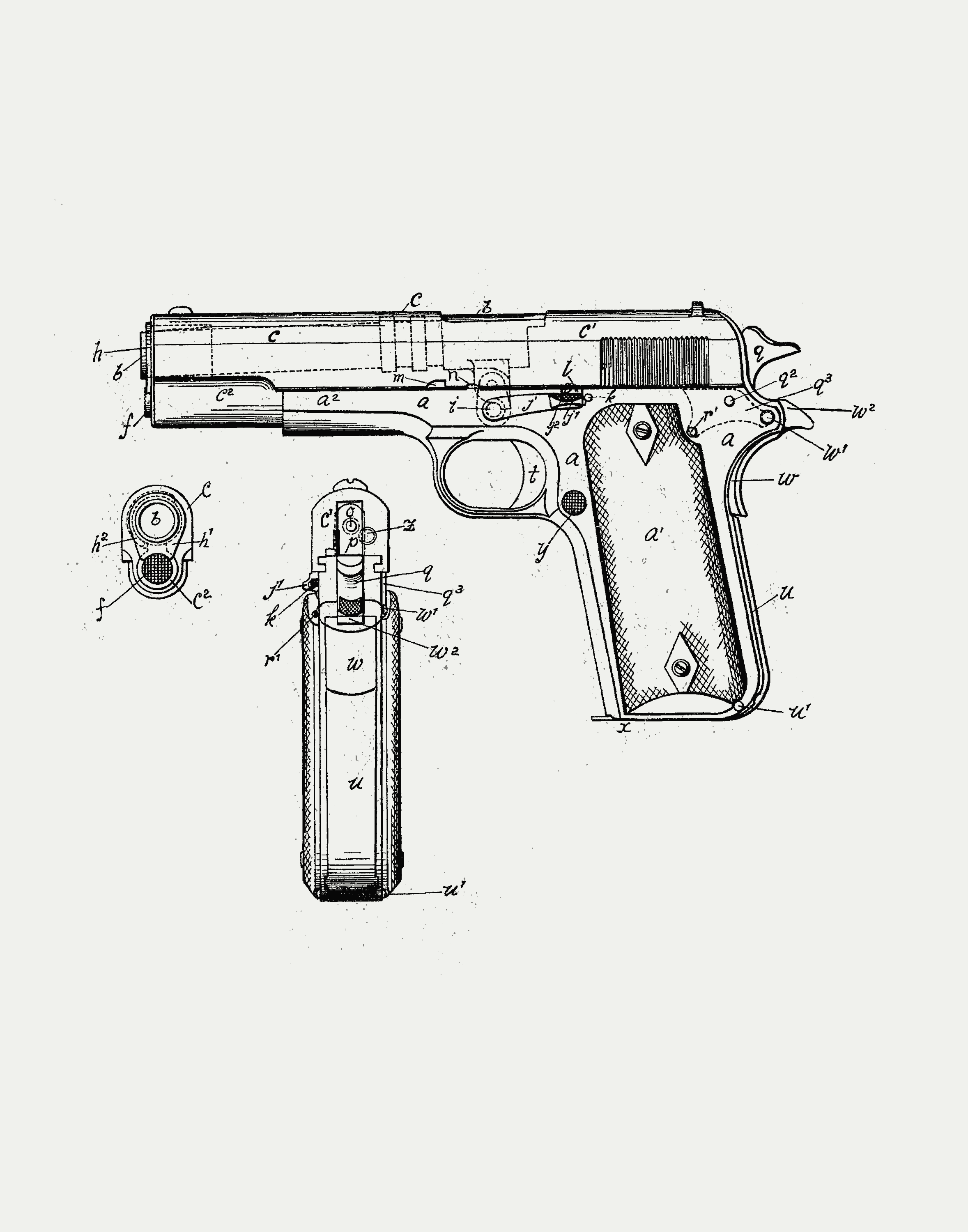 M1911 pistol blueprint