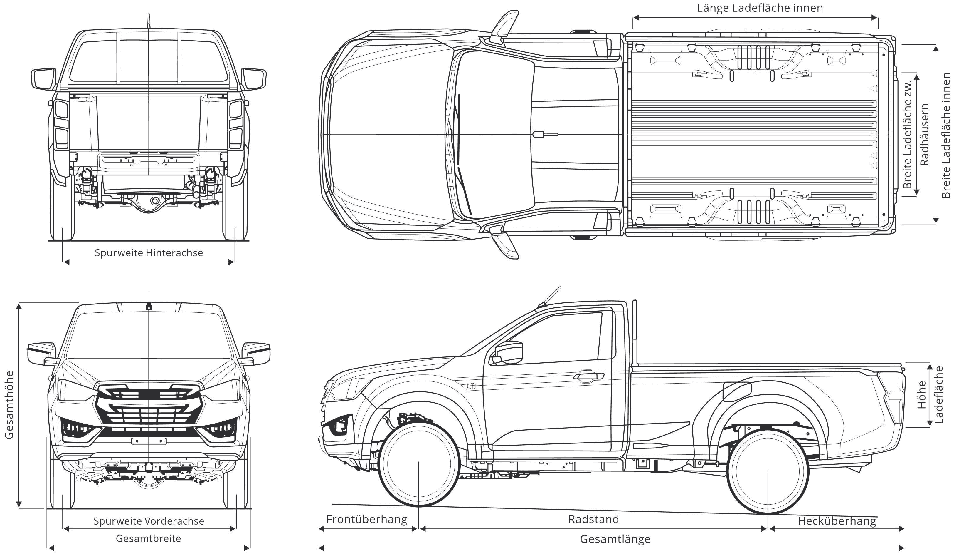 Isuzu D-Max blueprint