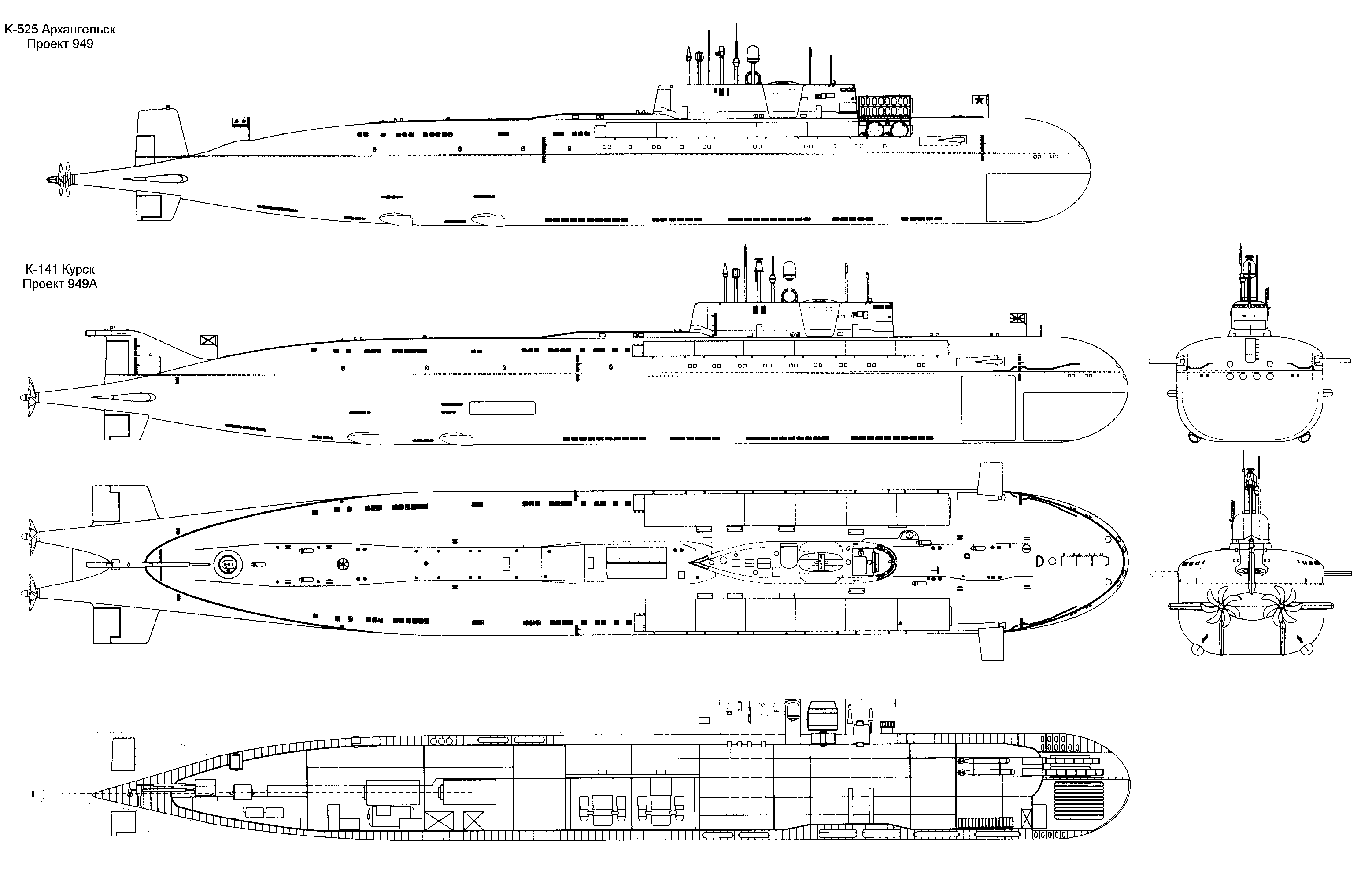Arkhangelsk K-525 Russian submarine blueprint