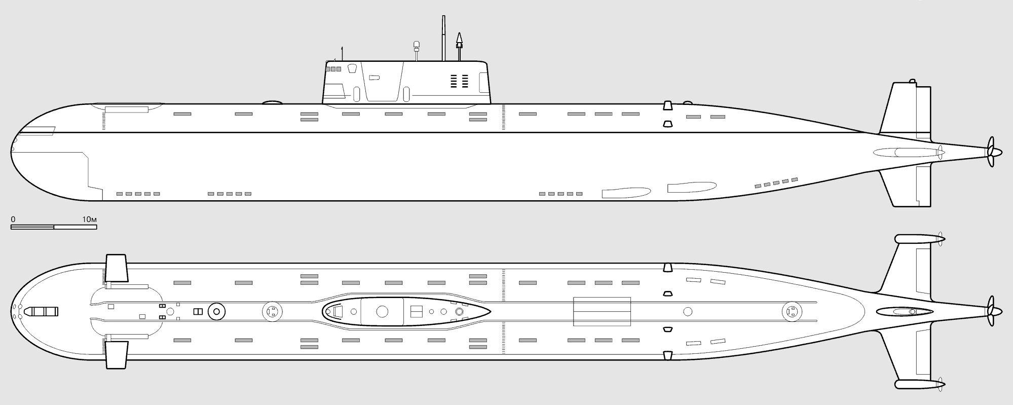 K-278 Komsomolets Soviet submarine blueprint