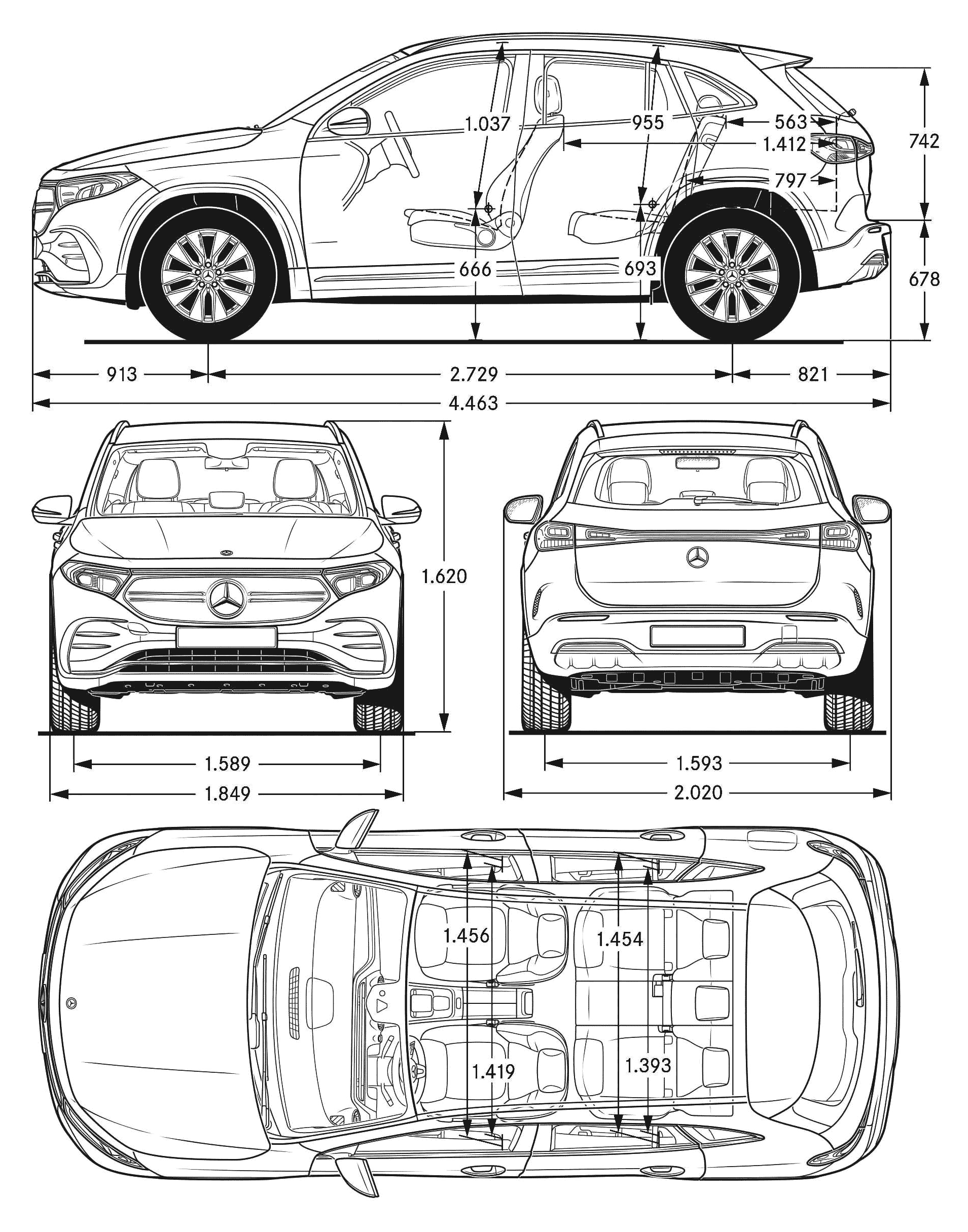 Mercedes-Benz EQA blueprint