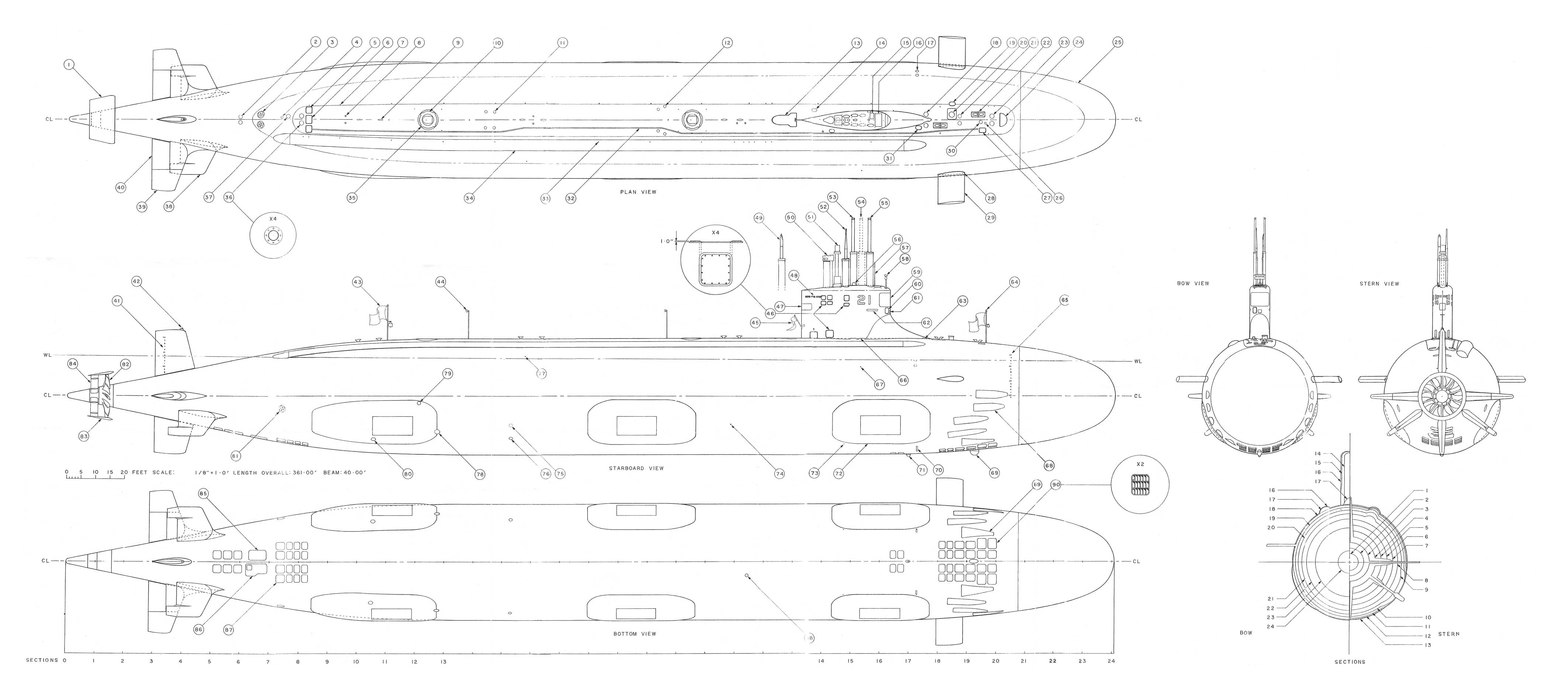 USS Seawolf (SSN-21) blueprint