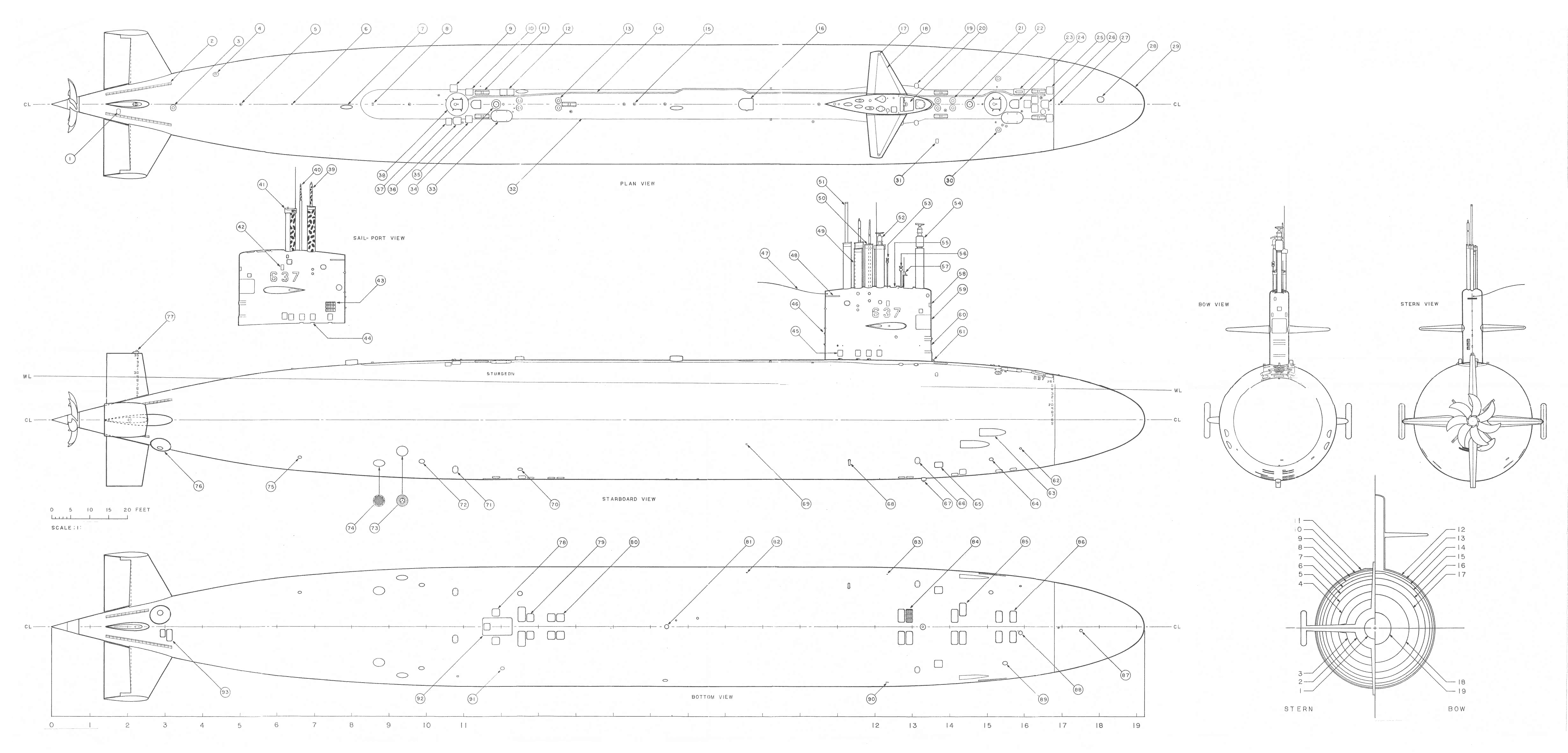 USS Sturgeon (SSN-637) blueprint