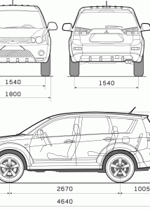 Mitsubishi Outlander 2008 blueprint