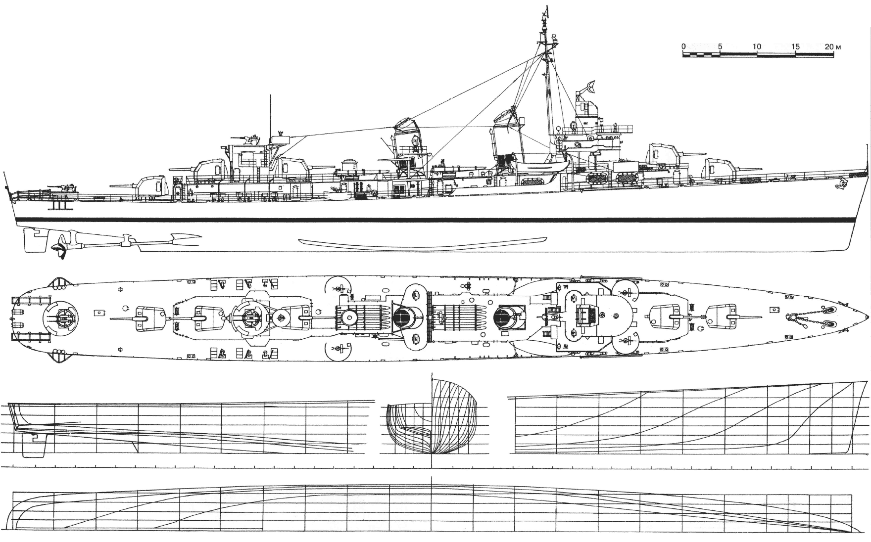 Fletcher-class destroyer blueprint
