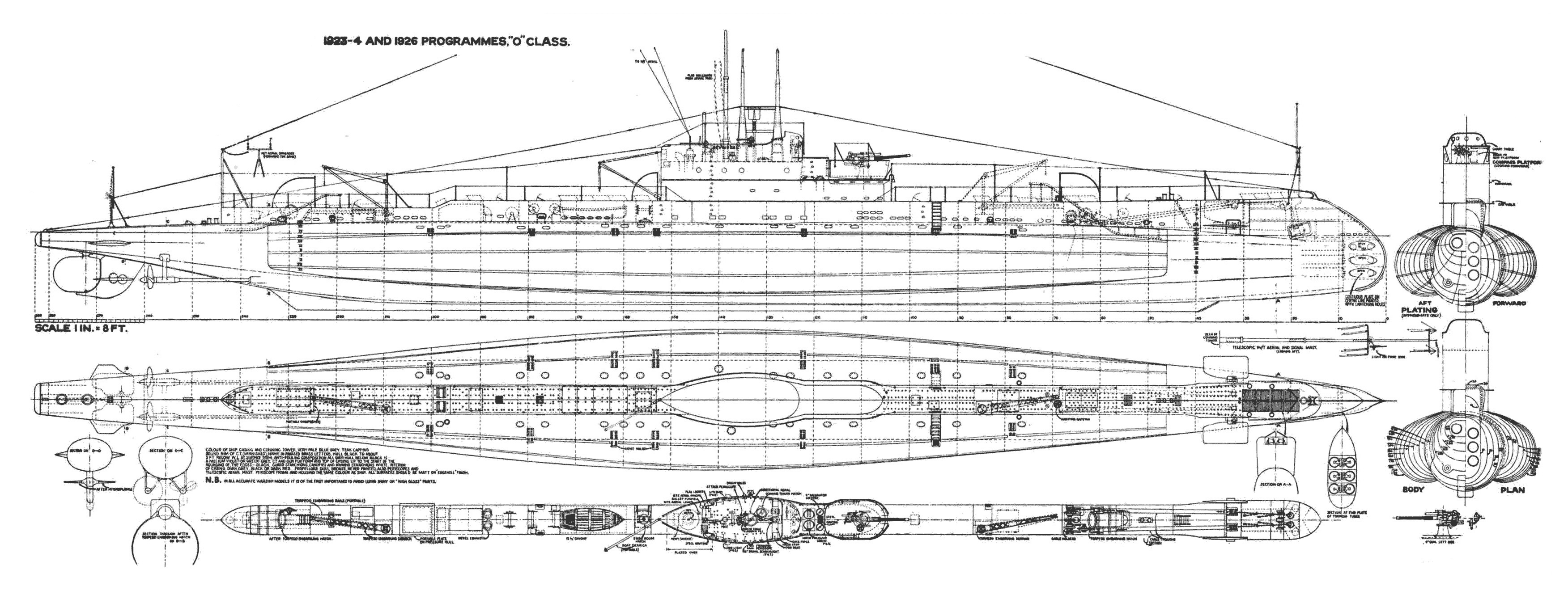 HMS Olympus N35 blueprint