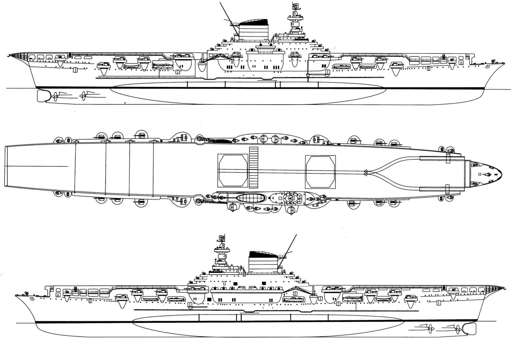 Italian aircraft carrier Aquila blueprint